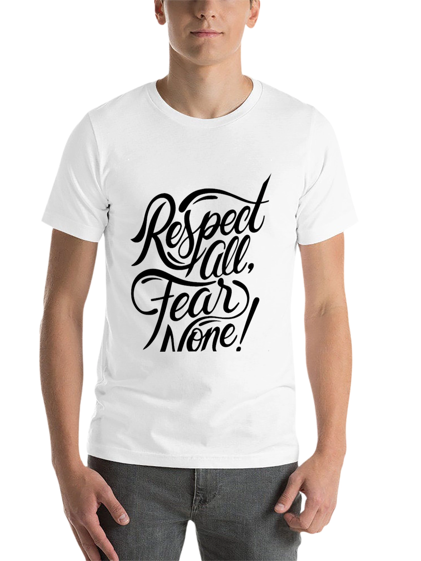 Black Respect All, Fear None Black Graphic Tee view 14