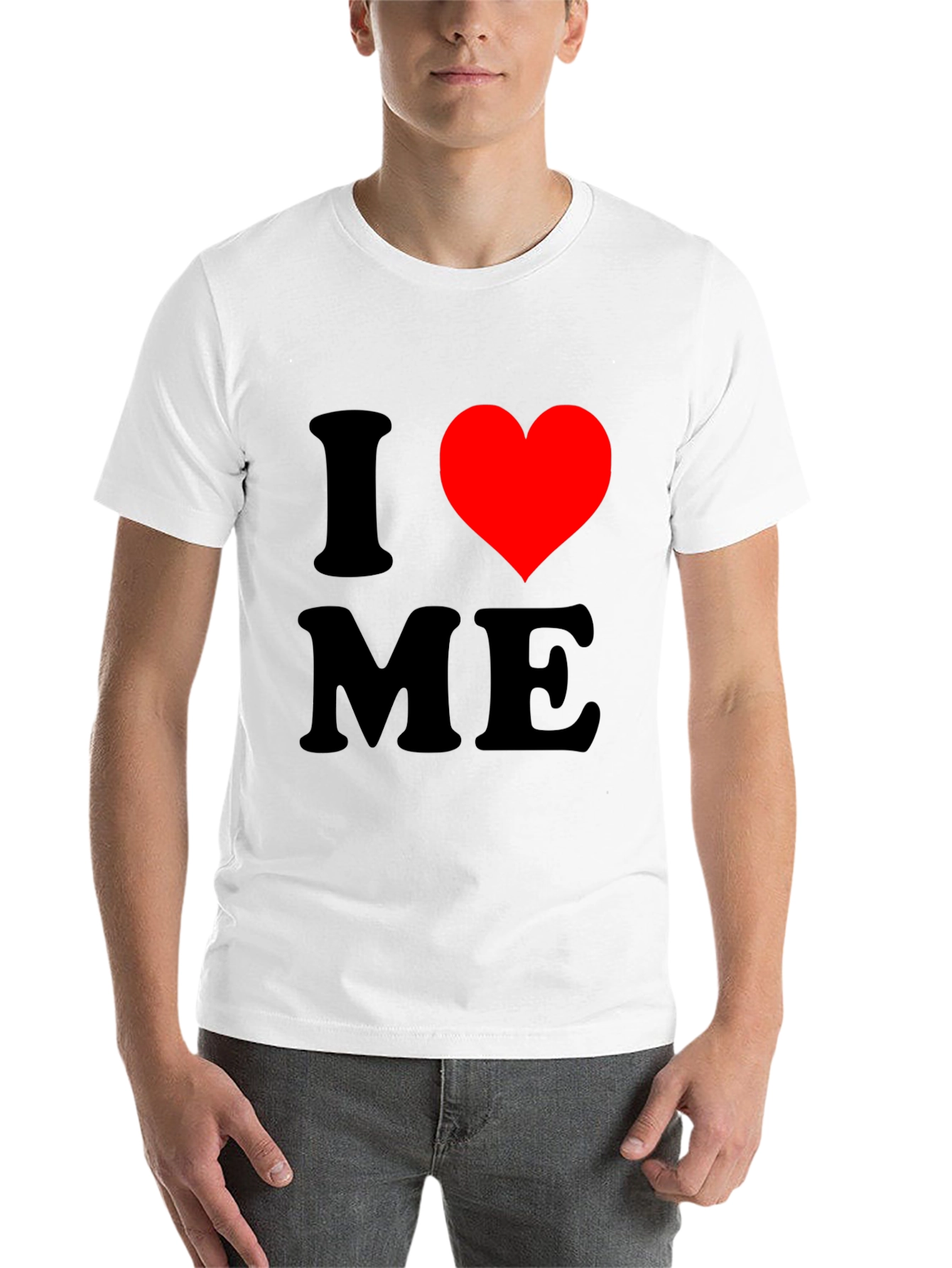 Black I Love Me T-Shirt, Novelty Graphic Tee view 14
