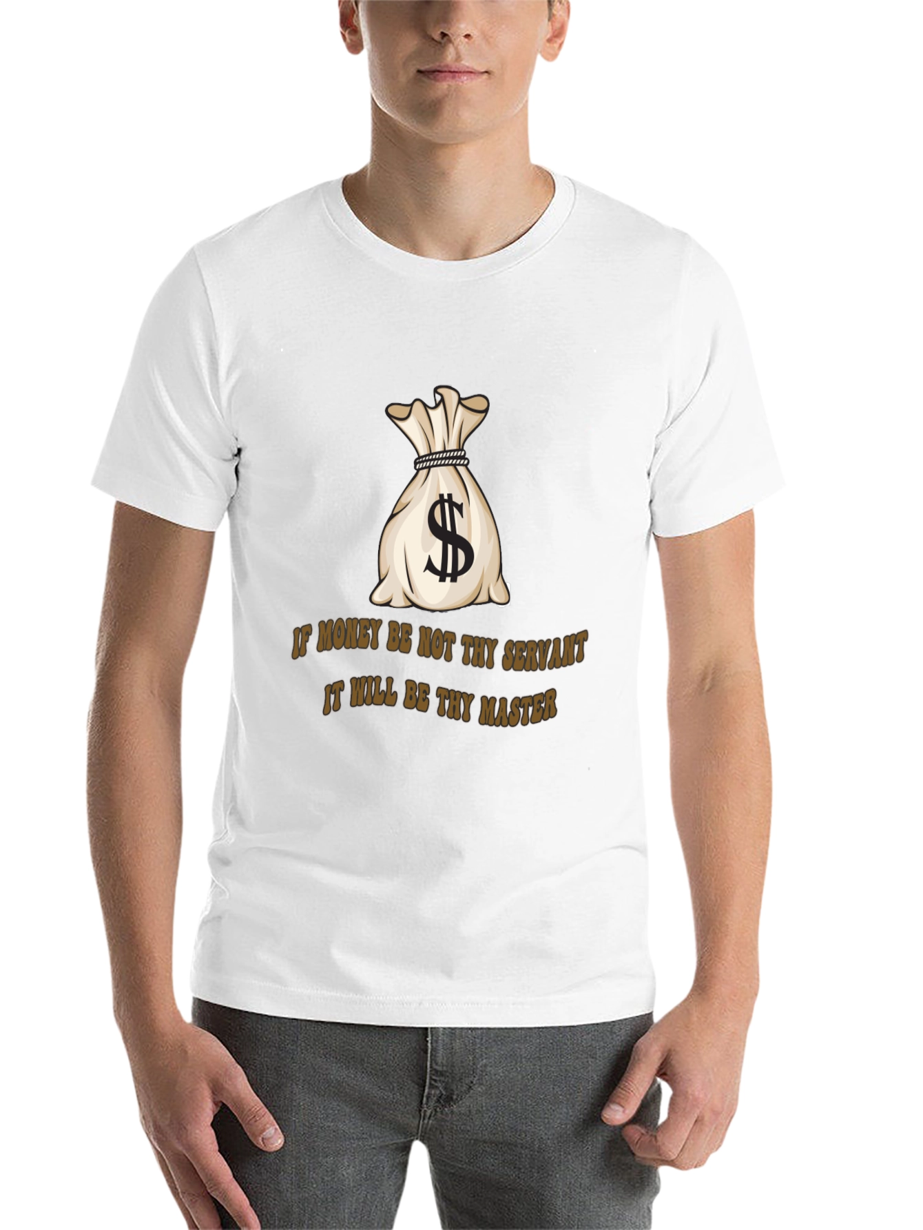 Black Money Bag T-Shirt: If Money Be Not Thy Servant Tee view 14
