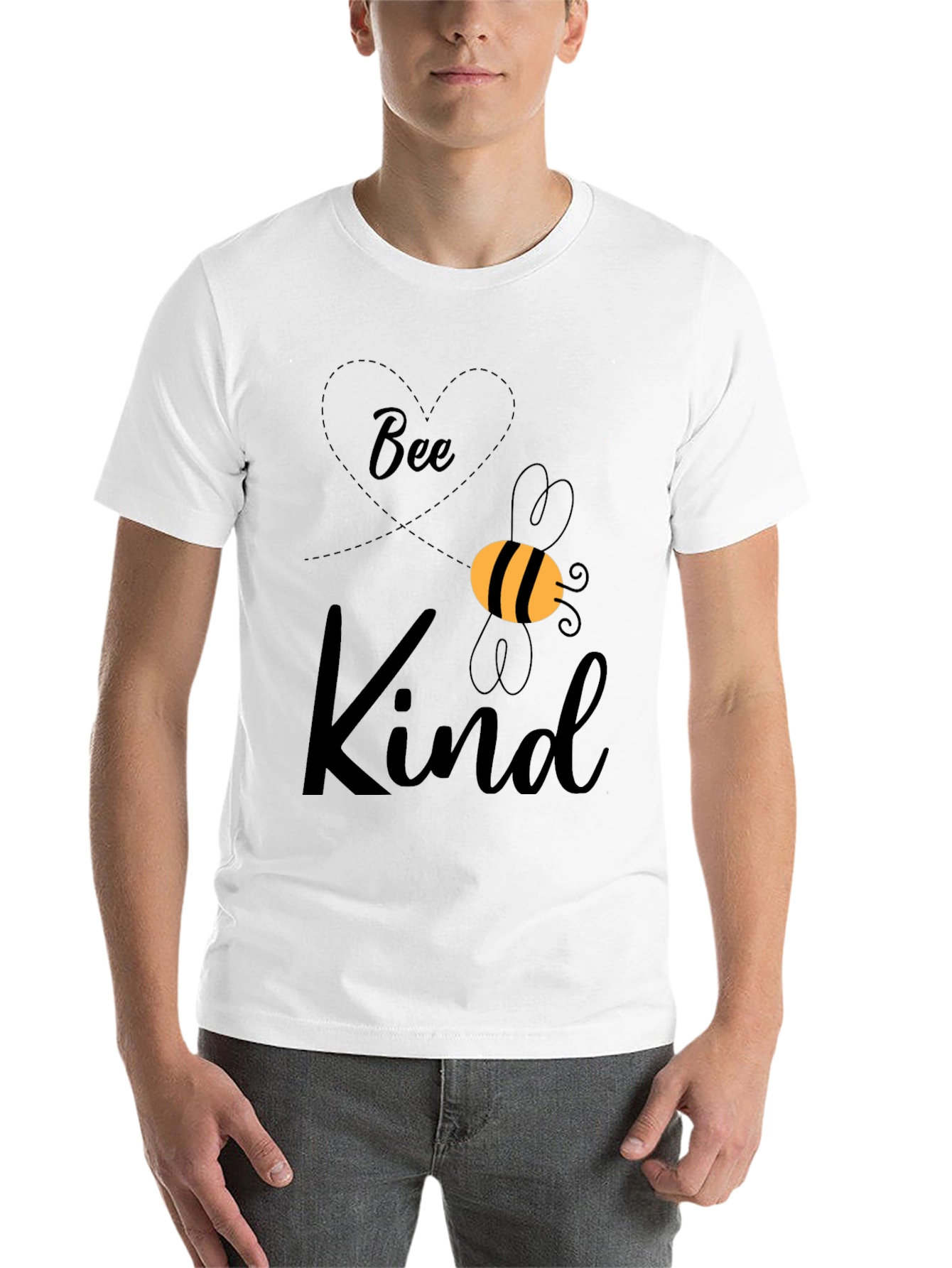 Black Bee Kind Graphic Tee - Unisex Black T-Shirt view 14
