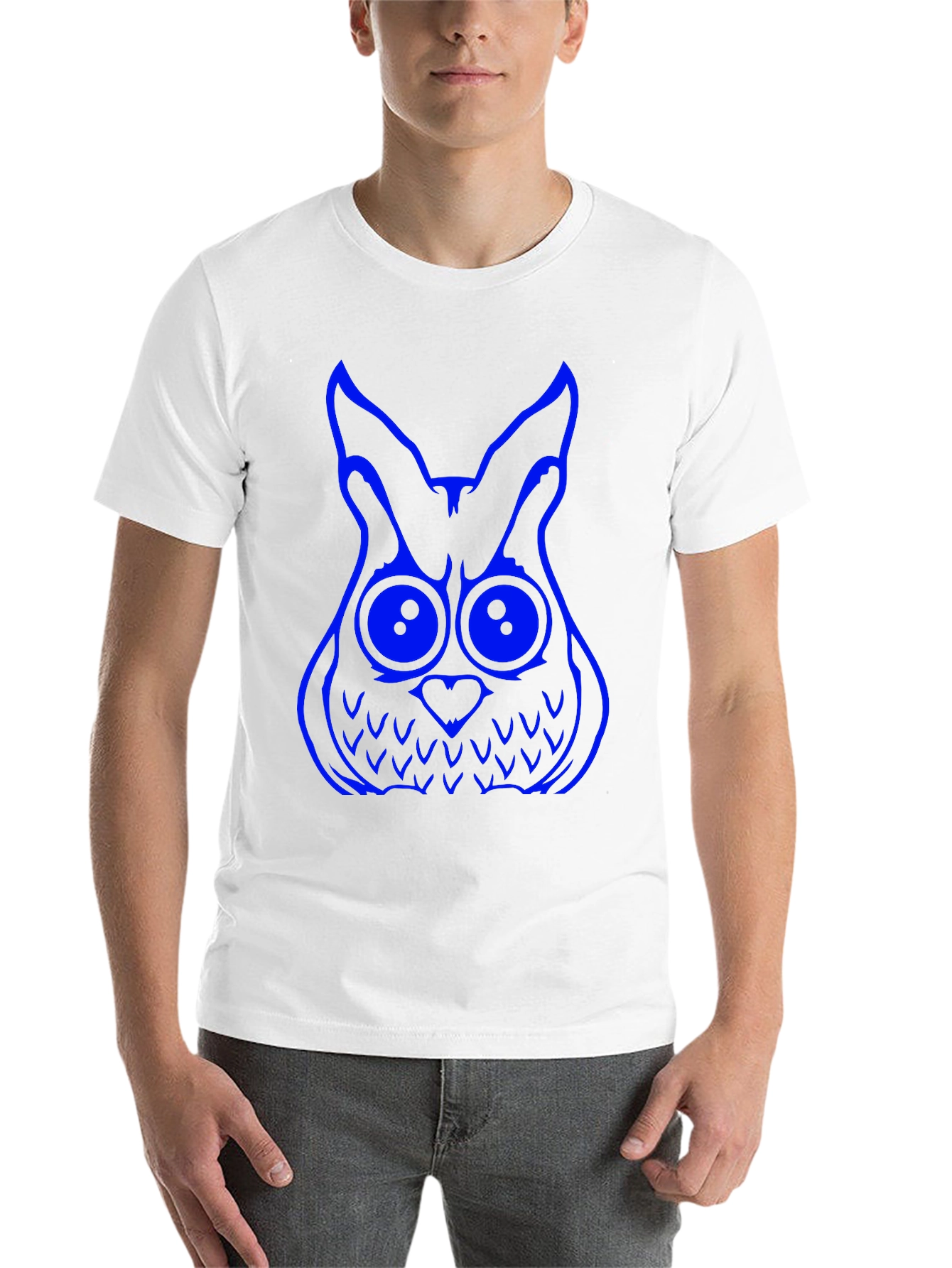 Black Cool Owl Graphic Tee - Black Cotton T-Shirt view 14