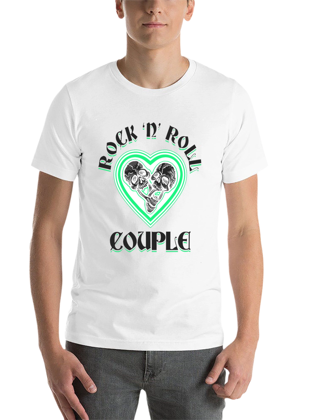 Black Rock 'n' Roll Couple T-Shirt view 14