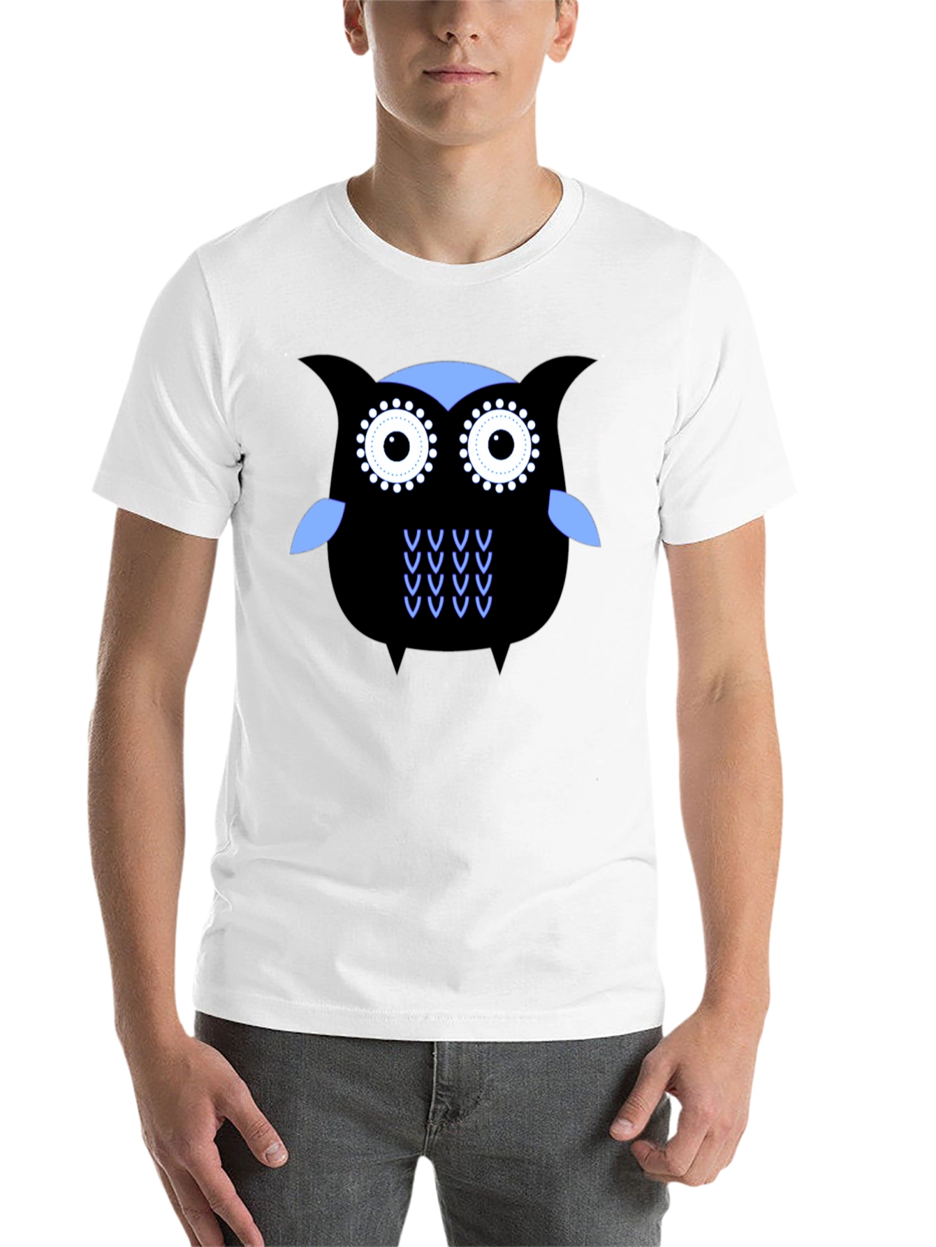 Black Cool Owl Graphic Tee - Black view 14