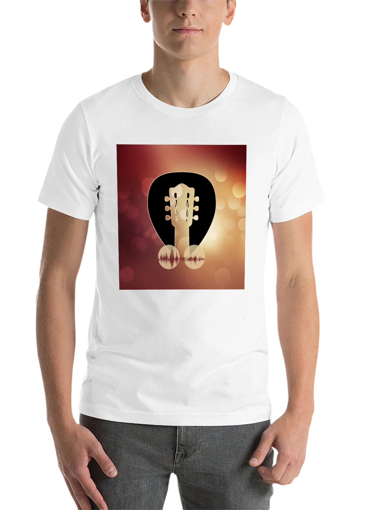 Black Guitar Headstock Graphic Tee - Music Lover T-Shirt view 14