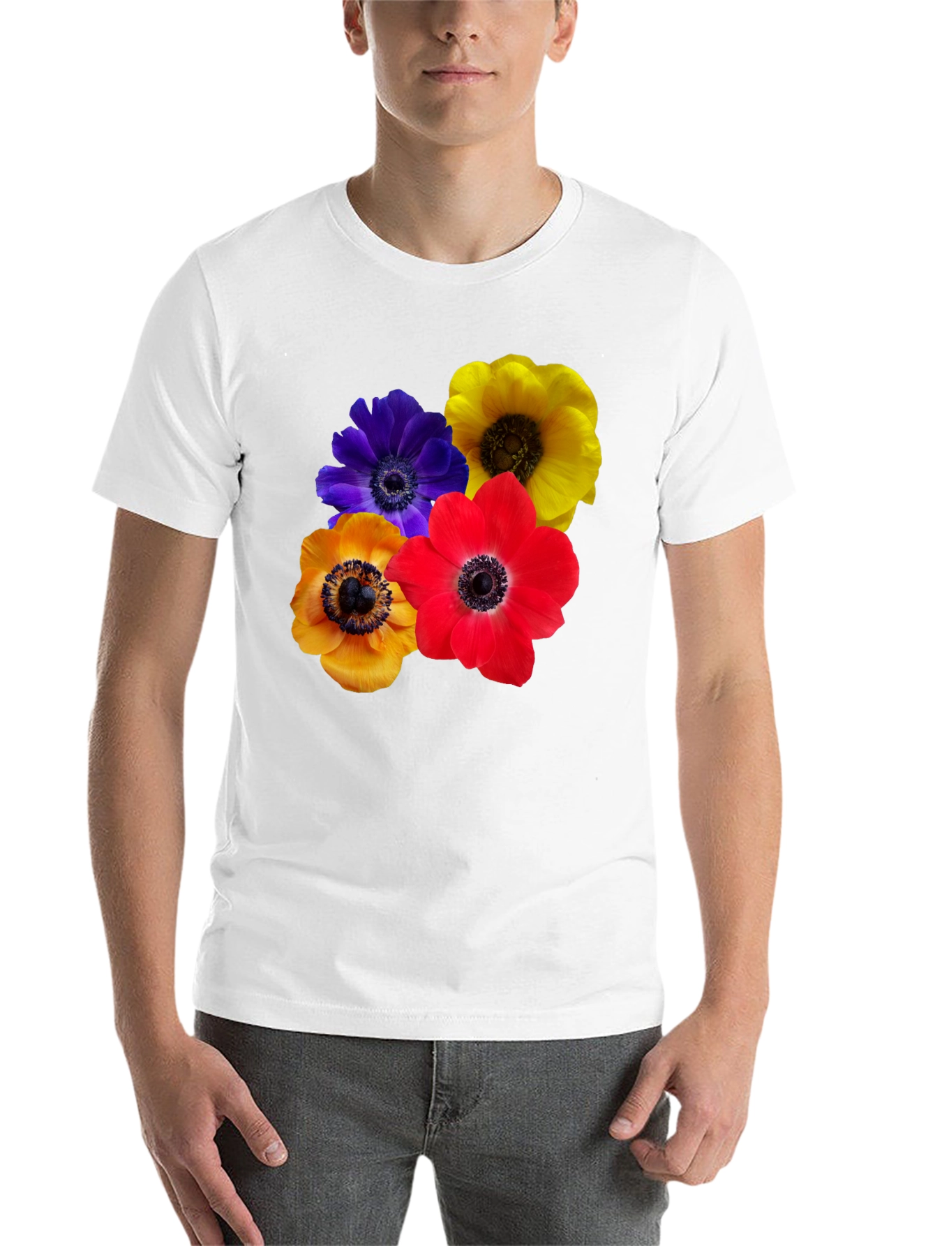 Black Floral Anemone T-Shirt view 14