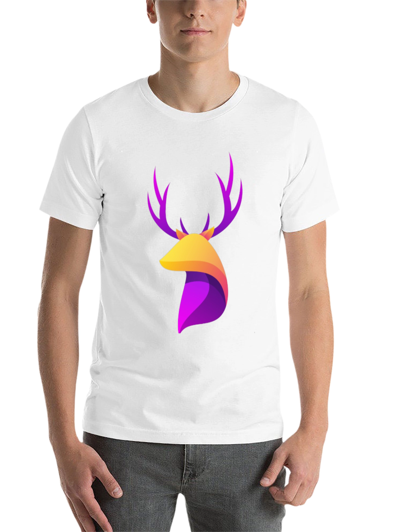 Black Stylish Deer Graphic T-Shirt - Modern Design view 14