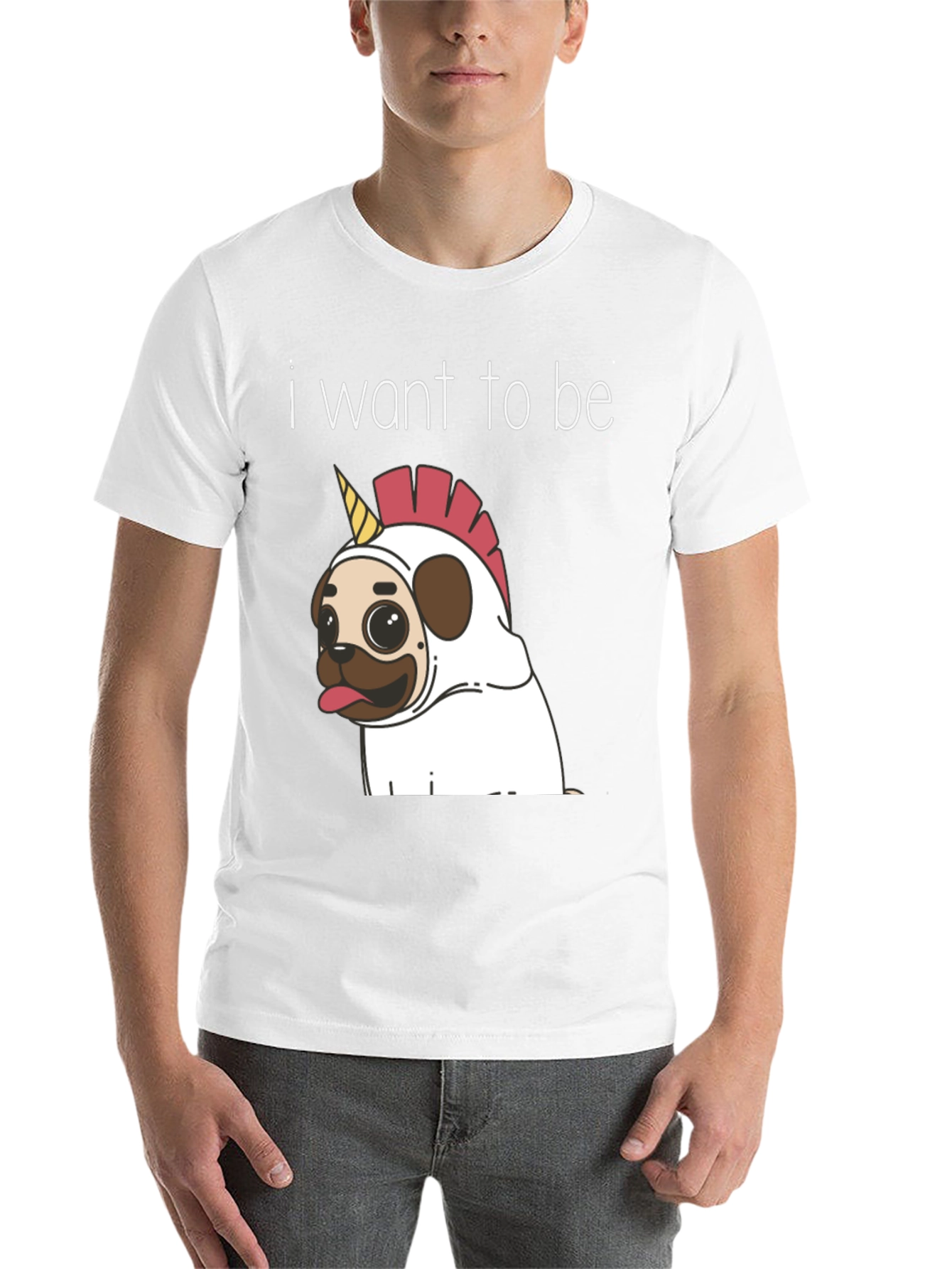 Black Funny Pug Unicorn T-Shirt - I Want To Be view 14
