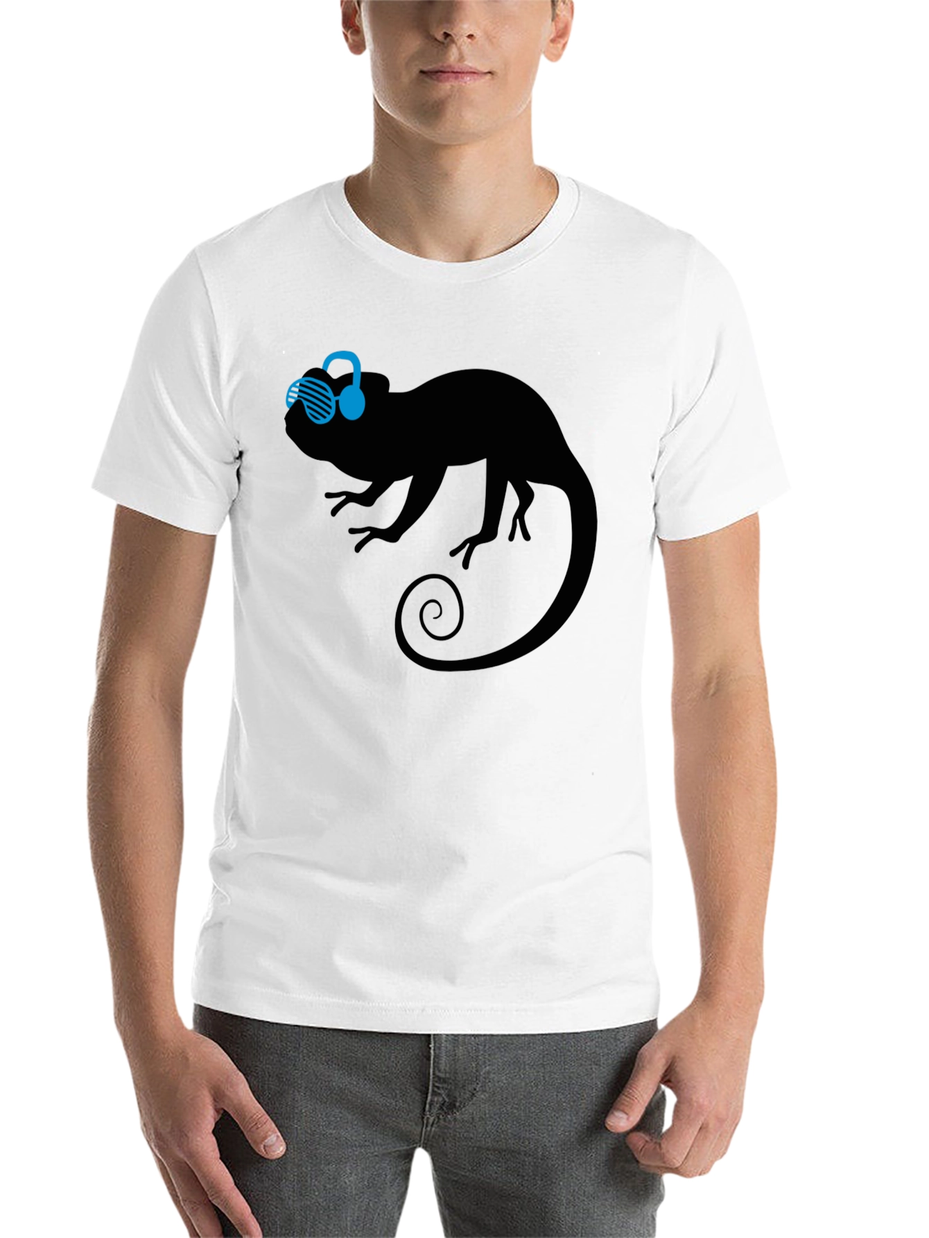 Black Cool Chameleon Graphic Tee view 14