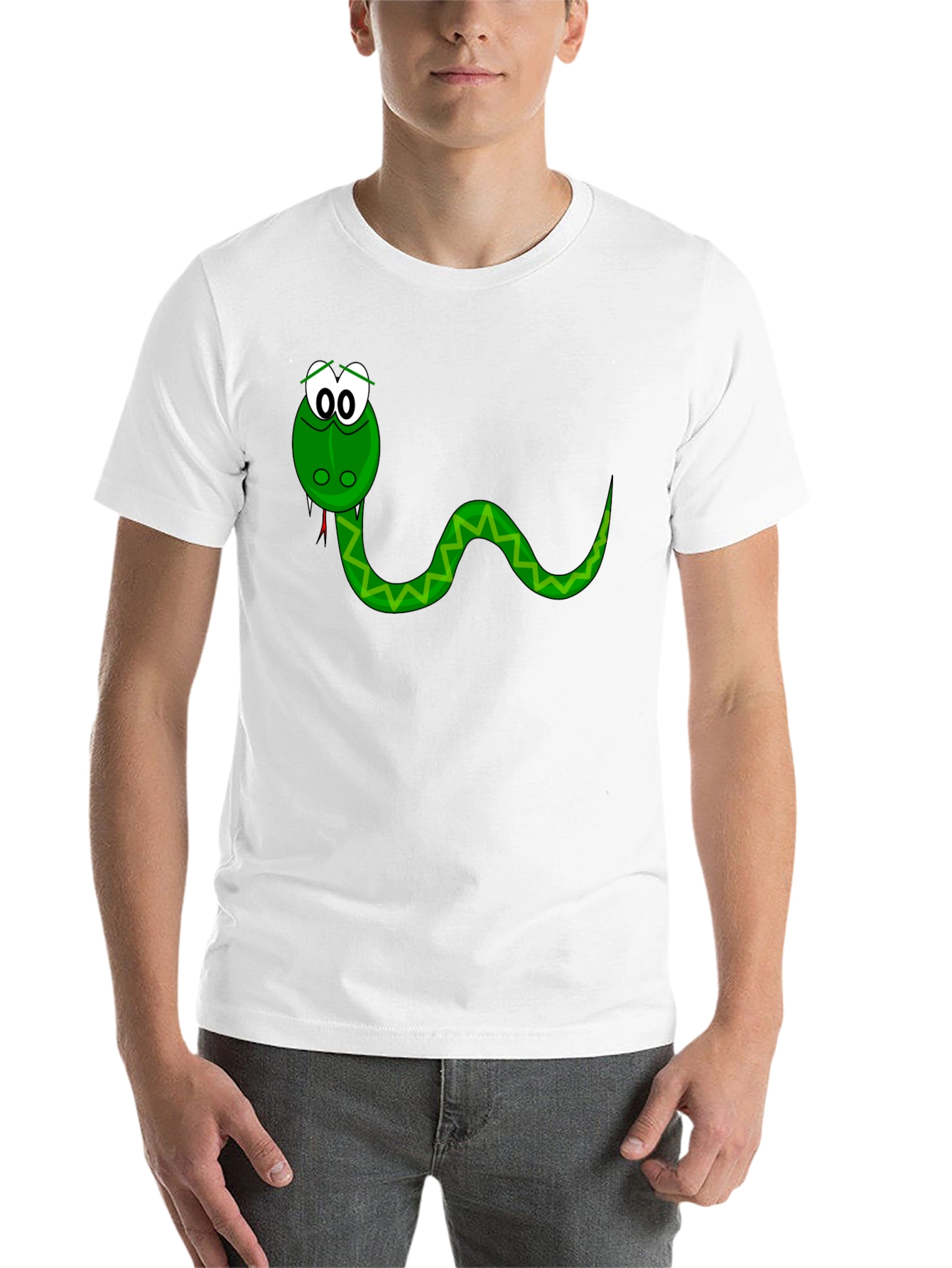 Black Cartoon Snake Graphic Tee - Black view 14