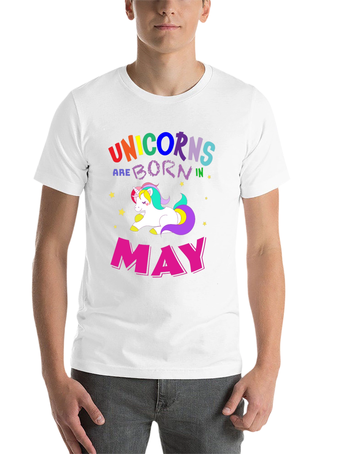 Black Unicorns Born in May T-Shirt view 14
