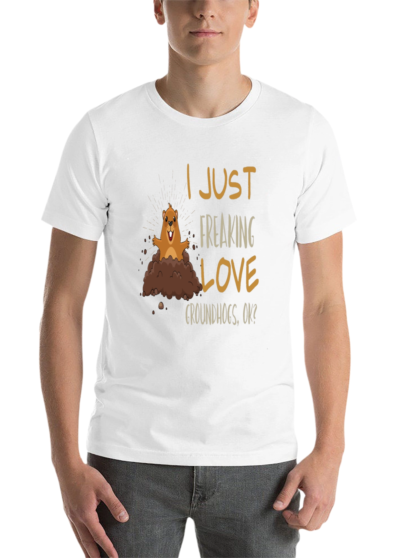 Black I Love Groundhogs T-Shirt - Unisex Black Tee view 14