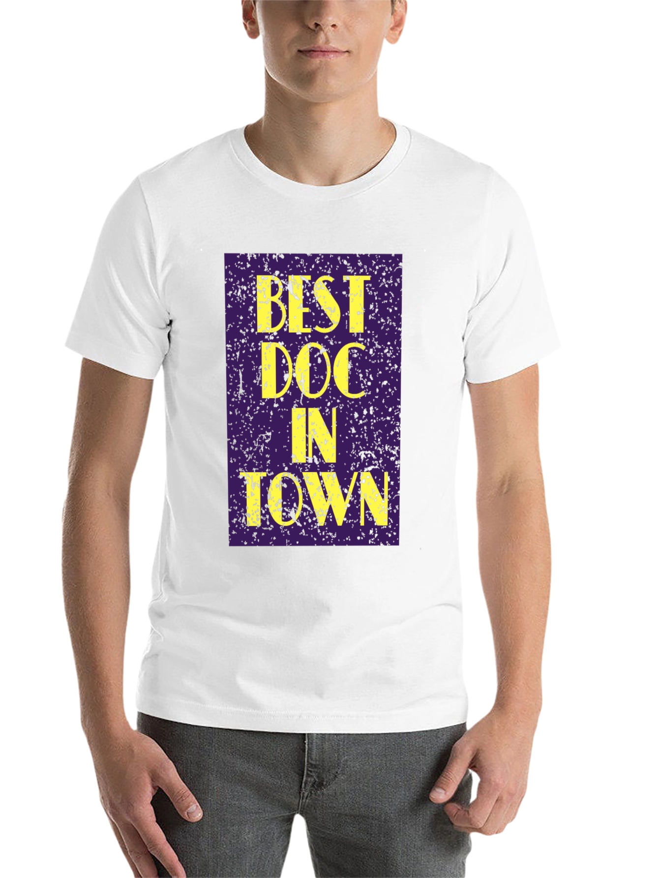 Black Best Doc In Town Graphic Tee - Novelty Doctor T-Shirt view 14
