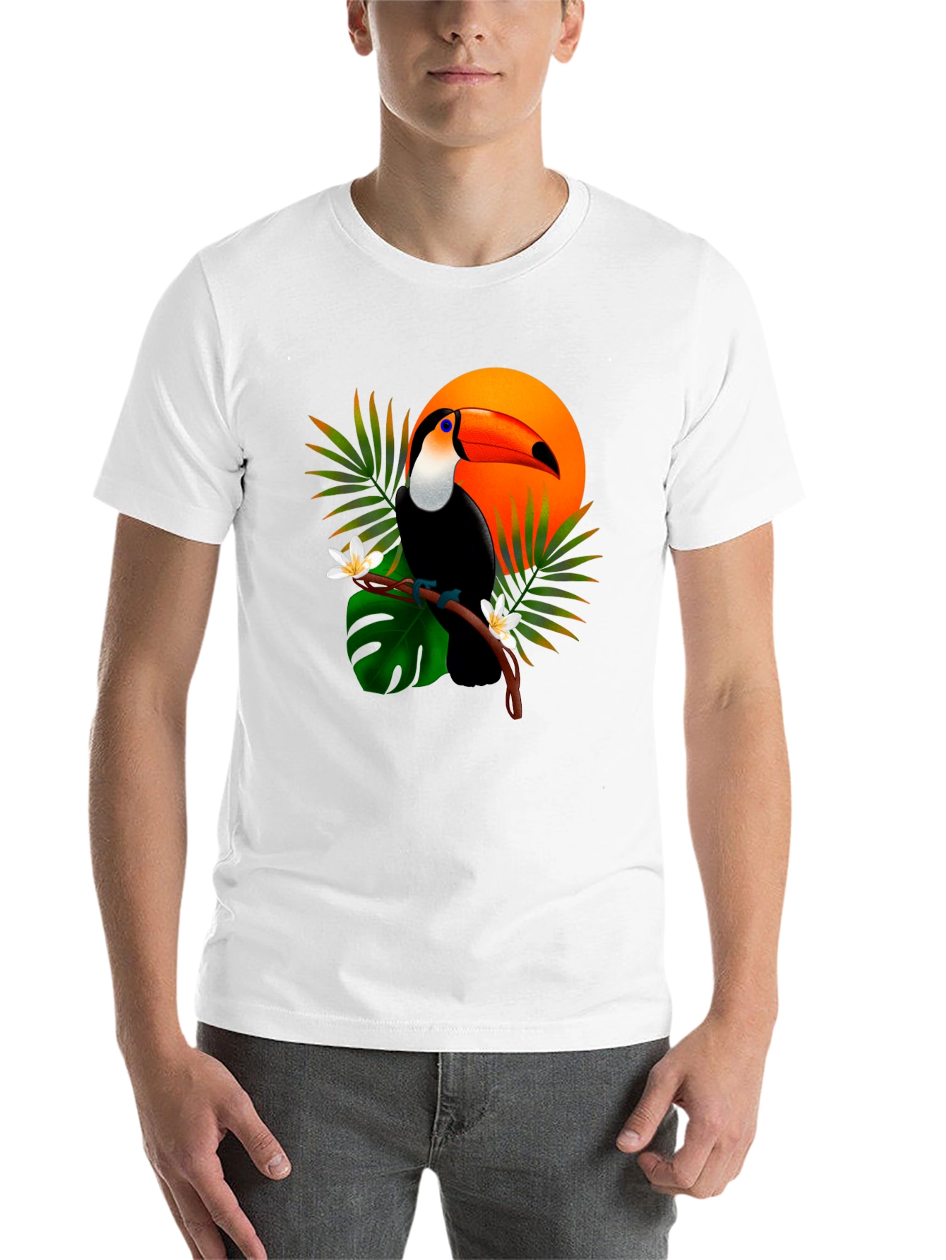 Black Tropical Toucan T-Shirt - Vibrant Graphic Tee view 14