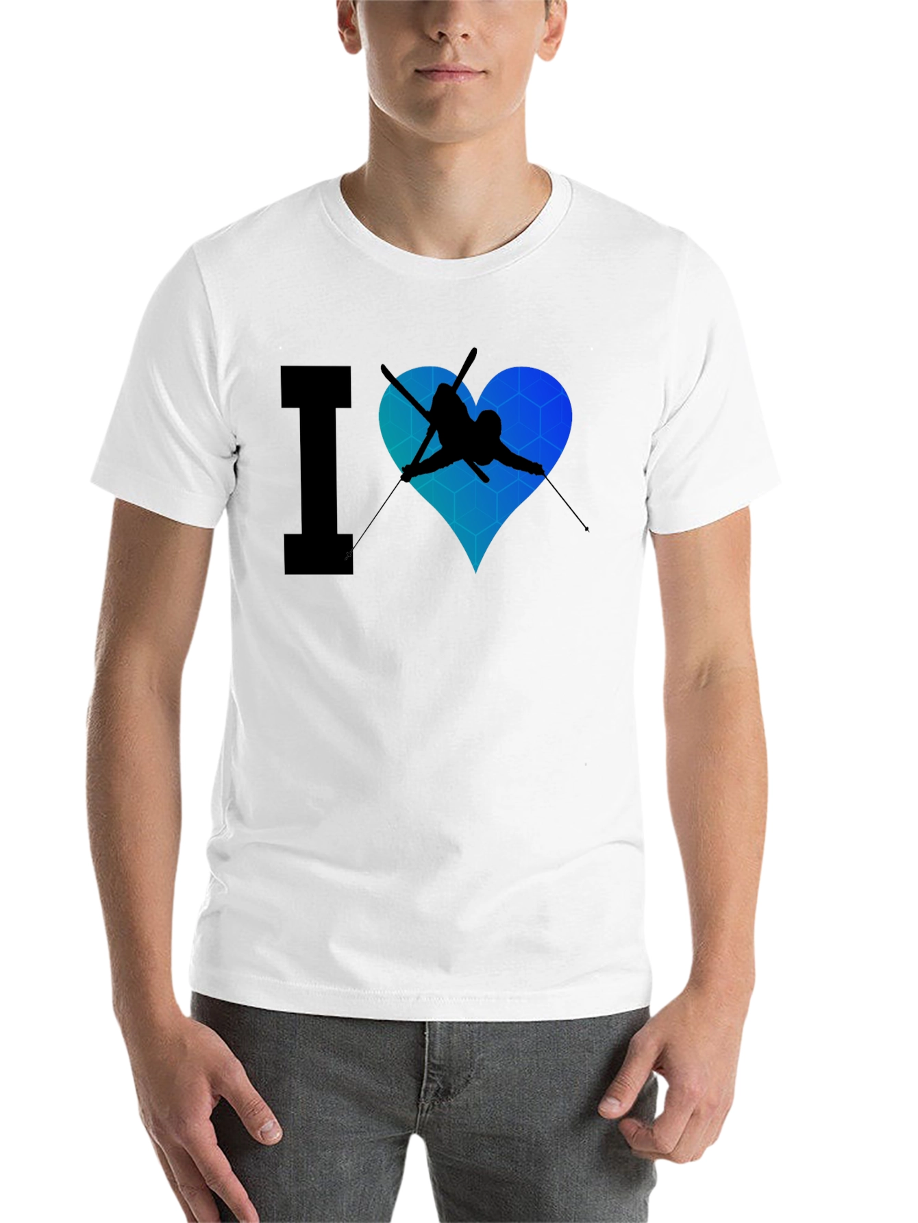 Black I Heart Skiing Black T-Shirt view 14
