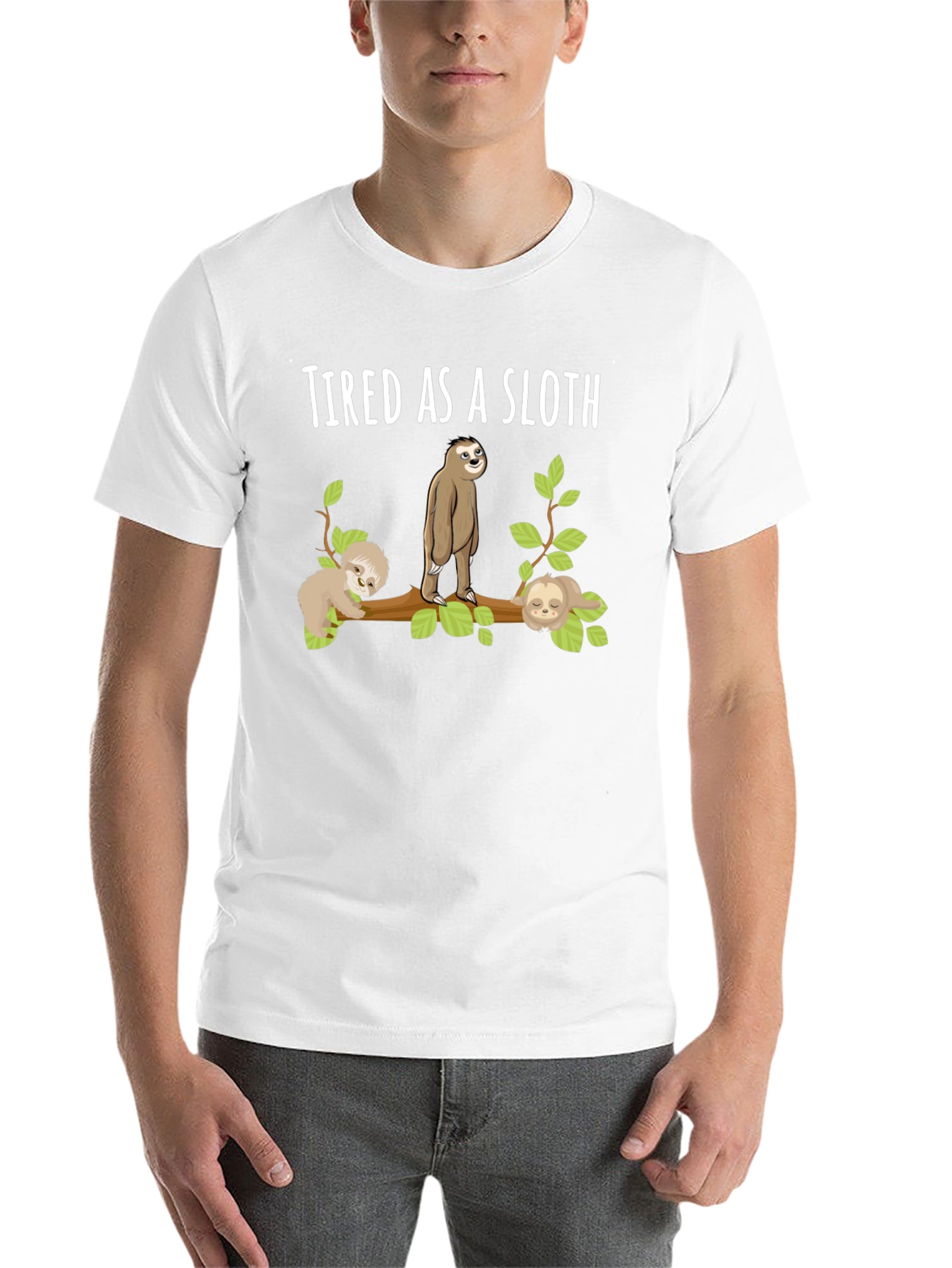 Black Tired As A Sloth T-Shirt Funny Sloth Tee view 14