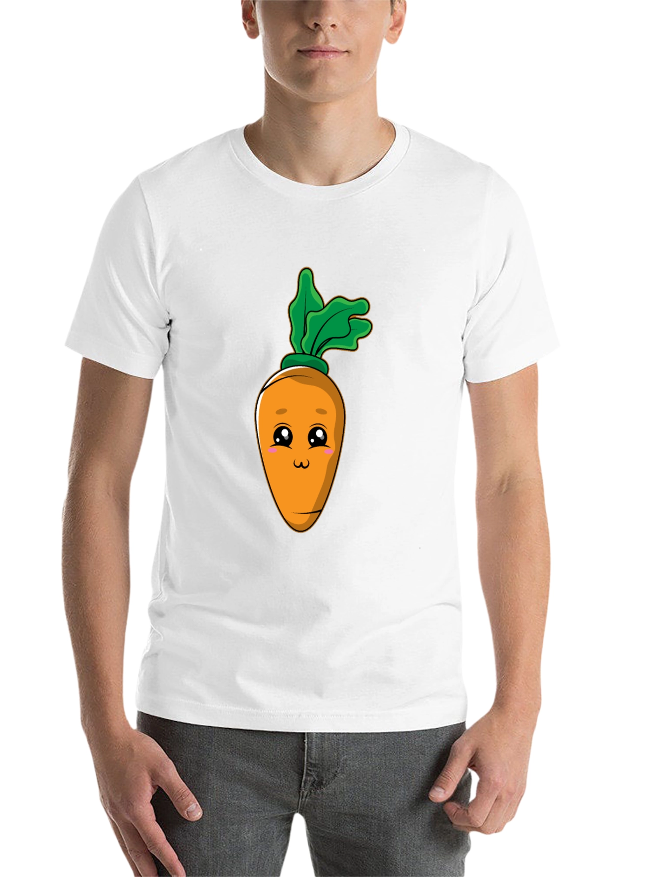 Black Cute Carrot Graphic Tee - Black Cotton Blend T-Shirt view 14