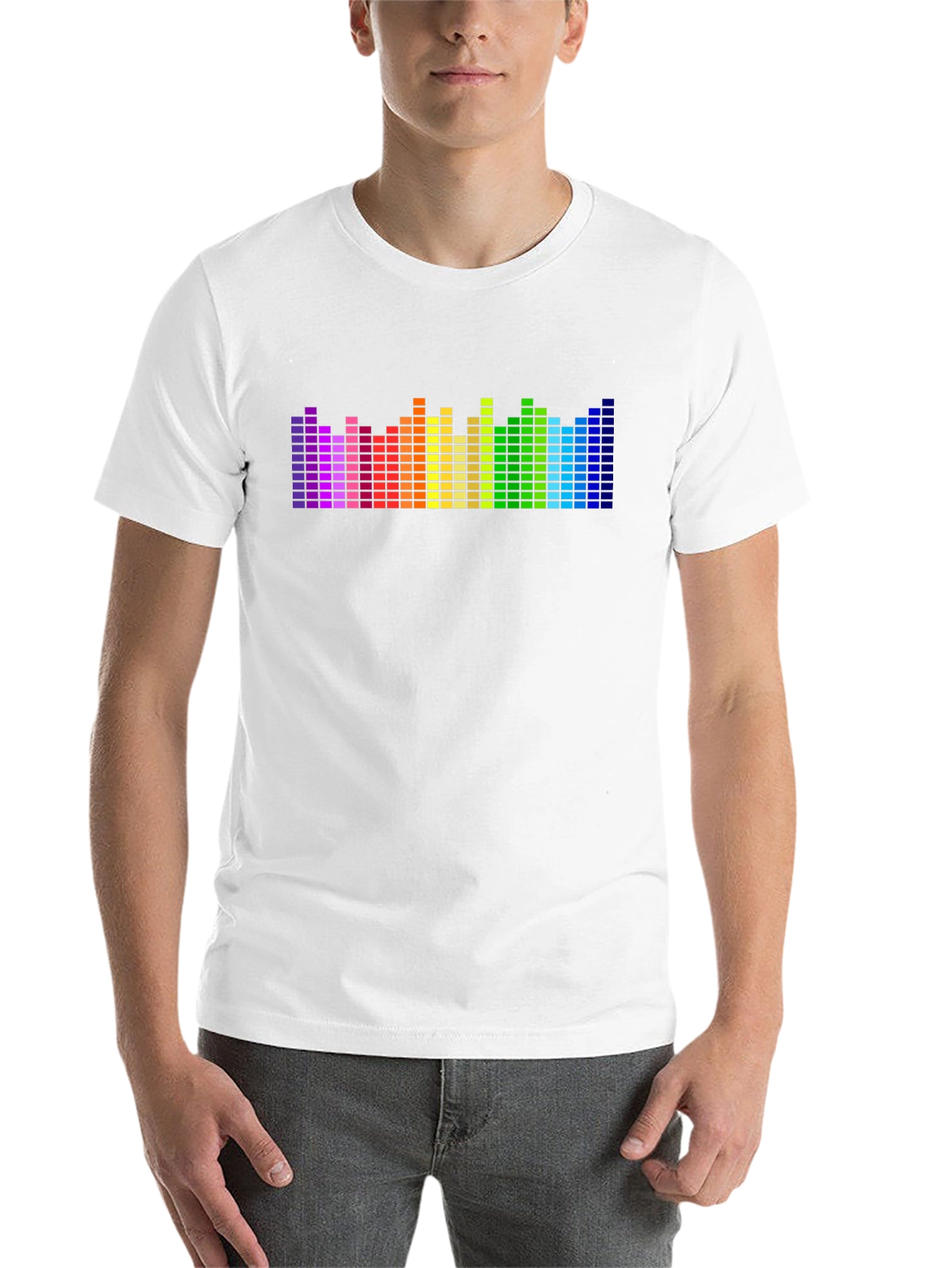 Black Rainbow Equalizer Graphic Tee - Black Cotton Blend view 14