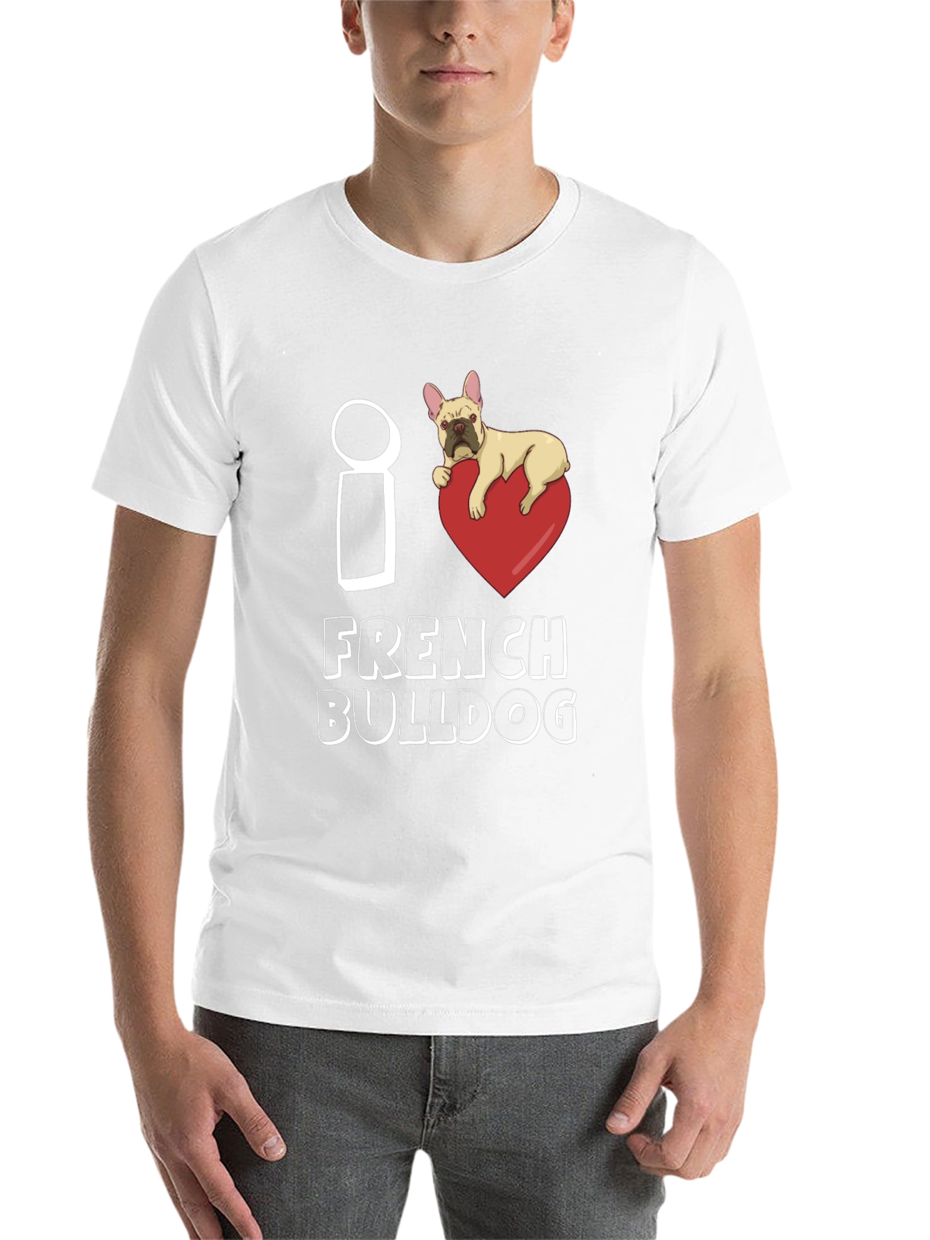 Black I Heart French Bulldog Graphic Tee - Black view 14