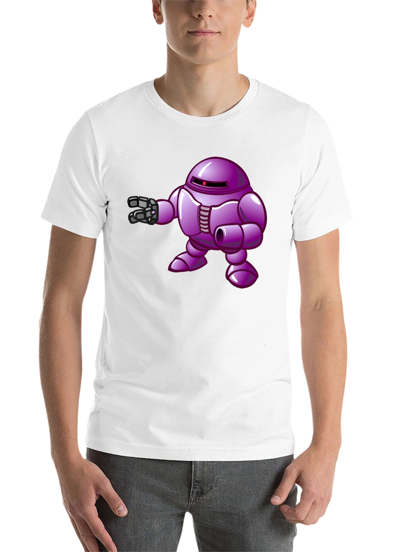 Black Purple Robot Graphic T-Shirt view 14