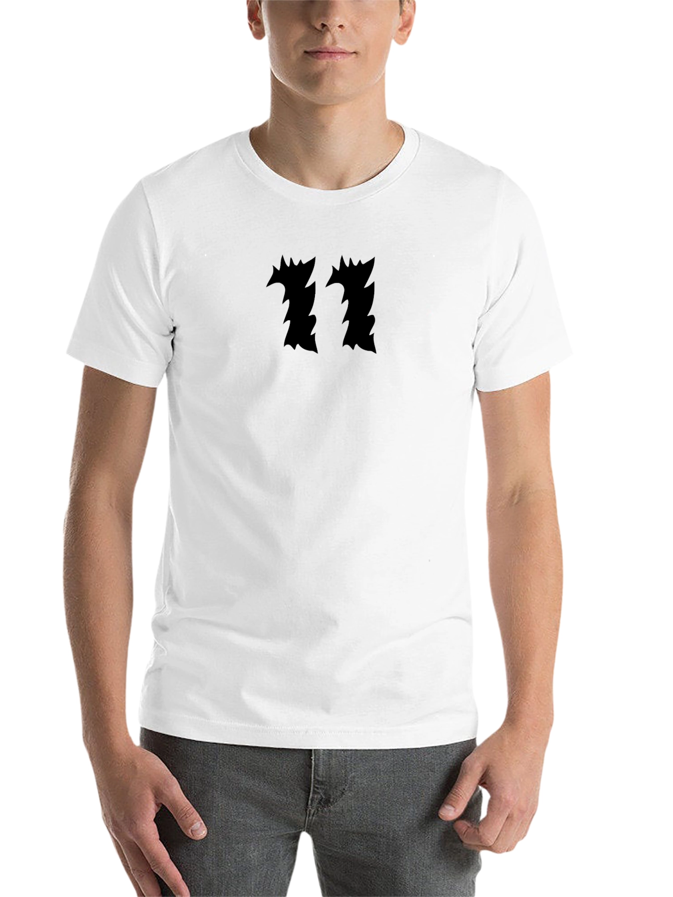 Black Edgy Graphic Tee - Abstract Number Print view 14