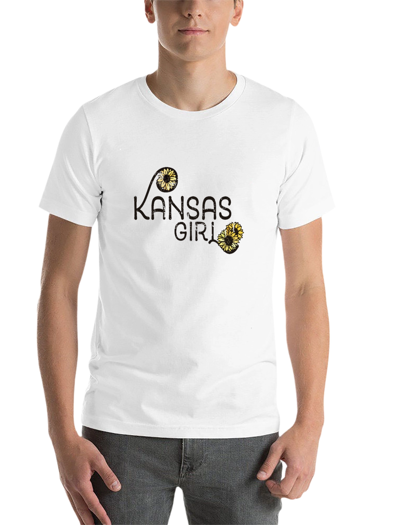 Black Kansas Love Sunflower T-Shirt - Soft Black Cotton Tee view 14