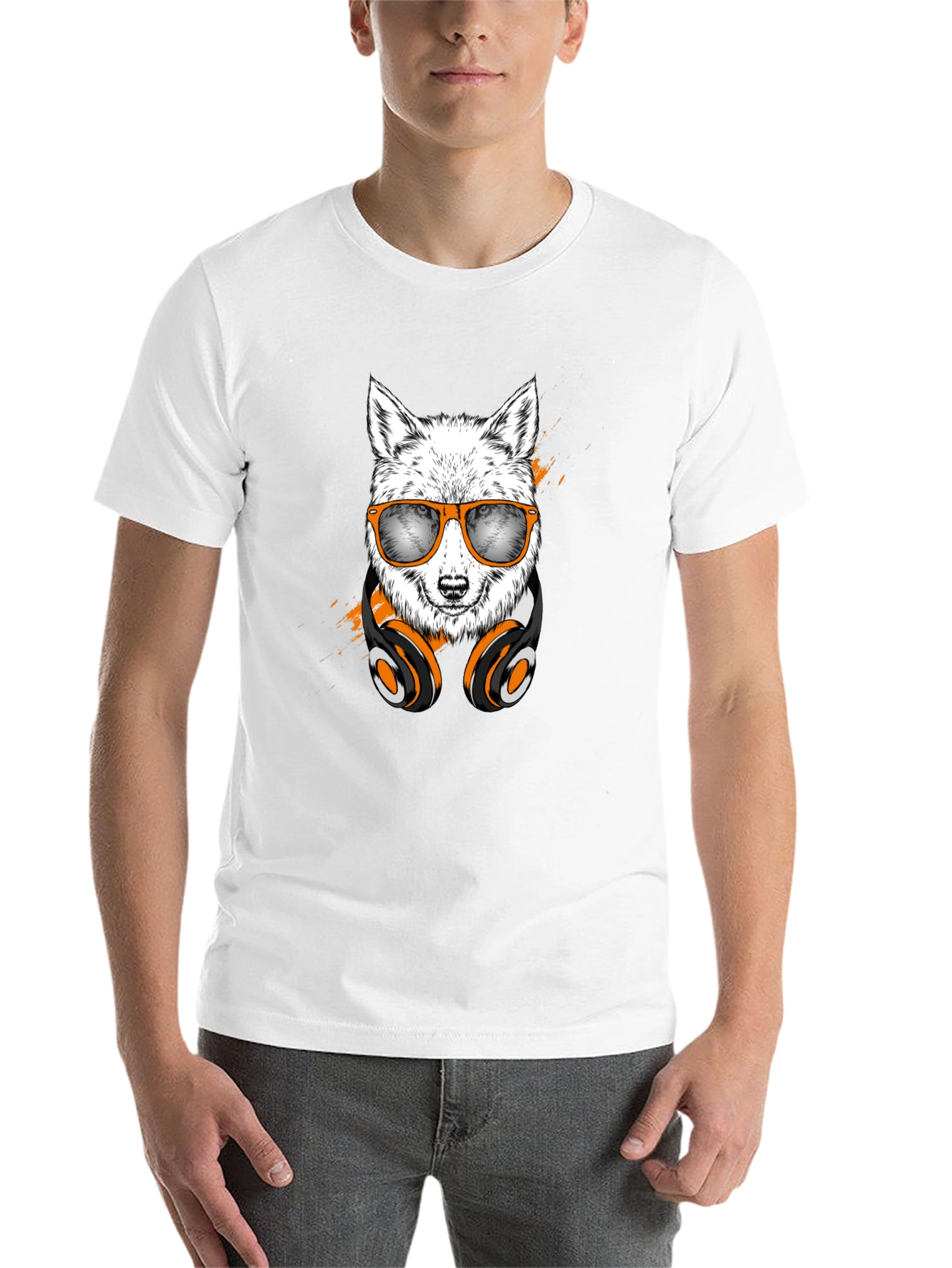 Black Cool Wolf Graphic Tee view 14
