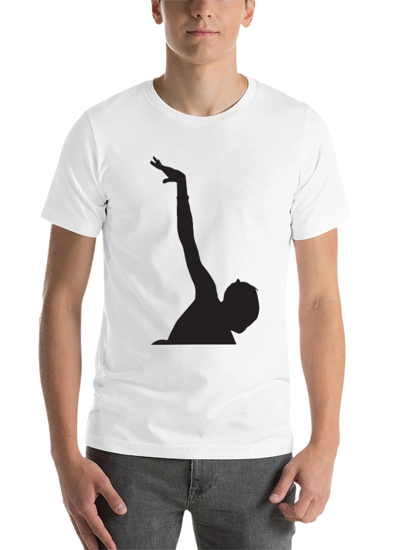 Black Silhouette Graphic Tee - Black Cotton Blend view 14