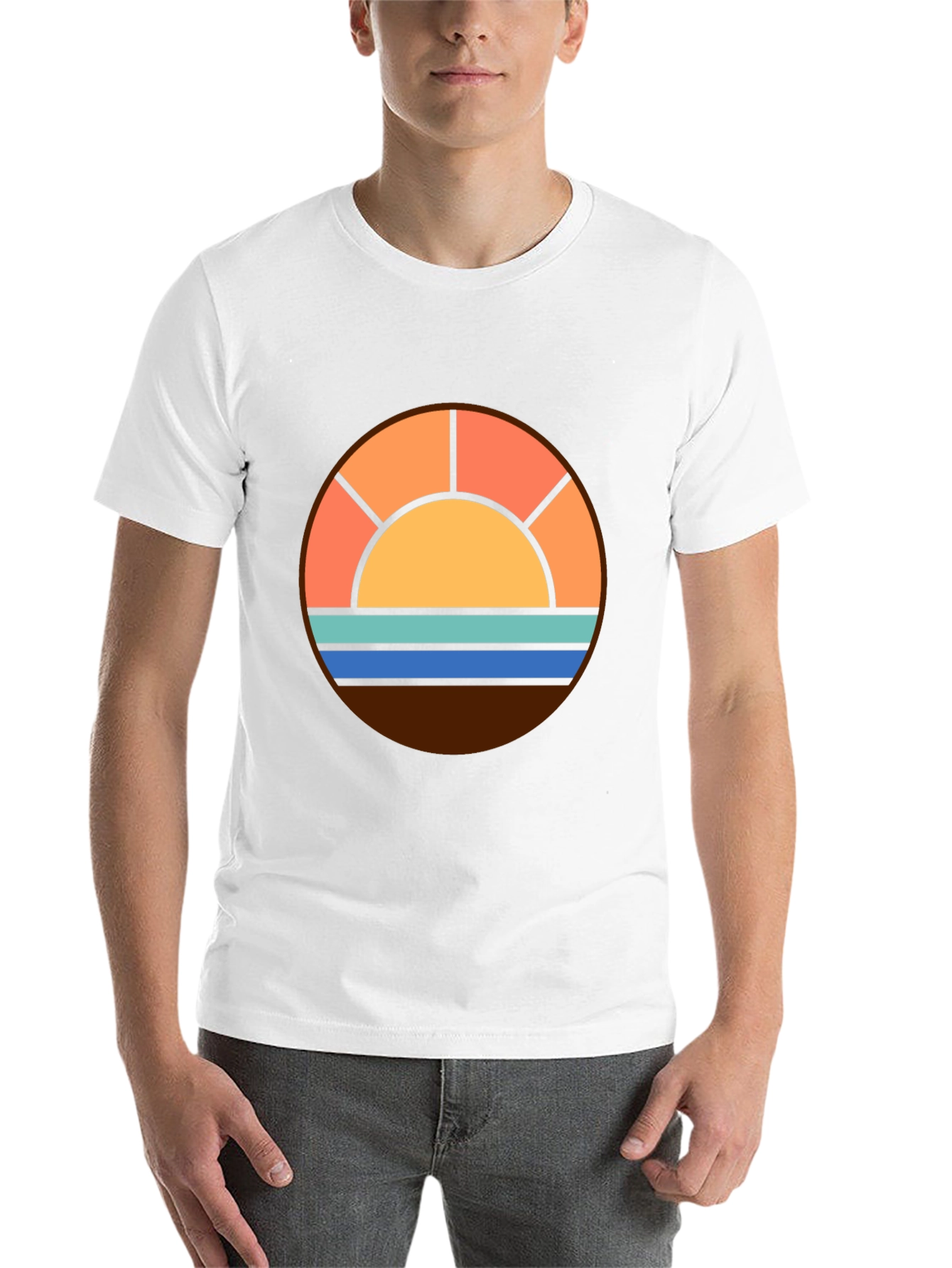 Black Retro Sunset Graphic Tee - Beach Vibes Shirt view 14