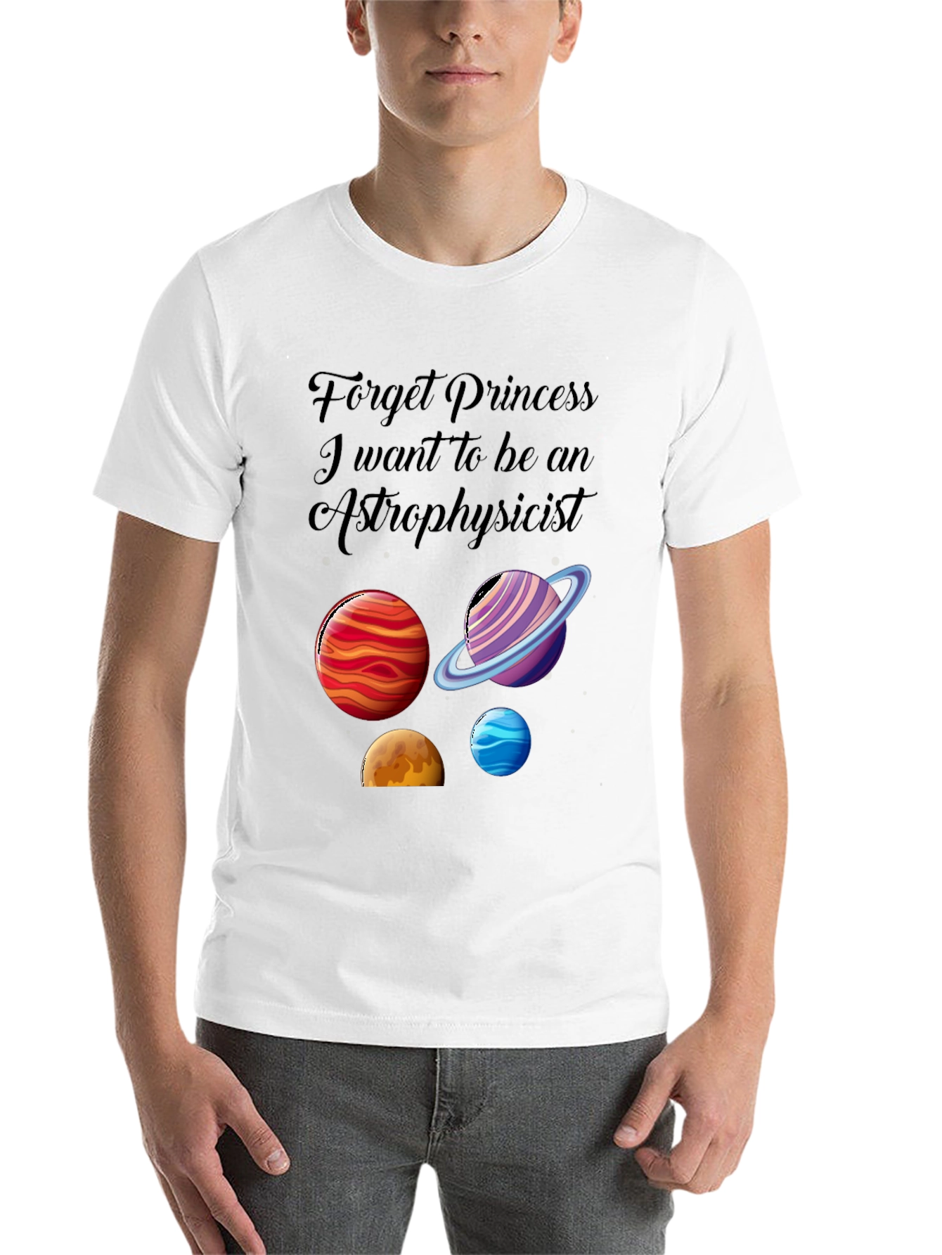 Black Astrophysicist Planet Graphic T-Shirt view 14