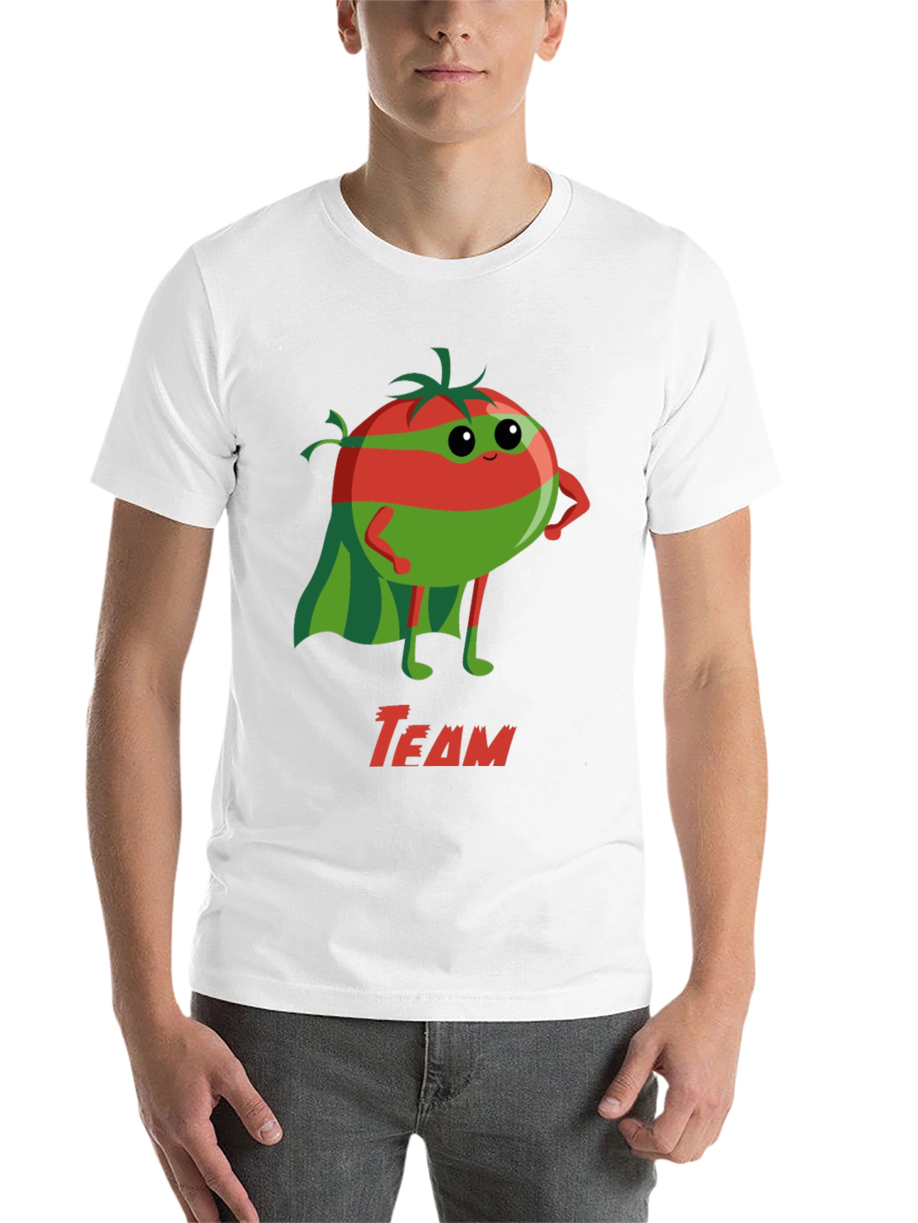 Black Team Tomato Superhero Graphic T-Shirt view 14