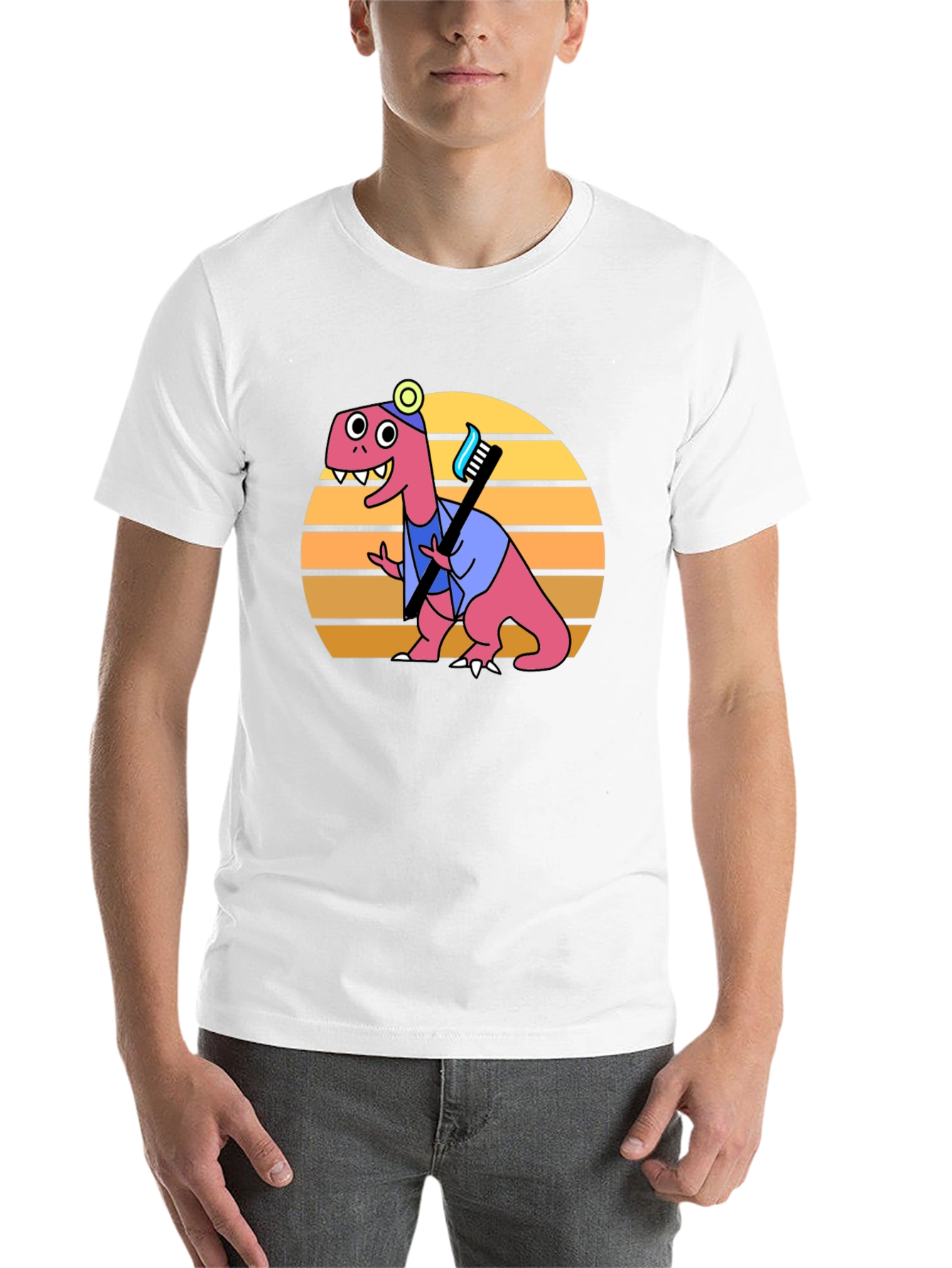Black Dino Dentist T-Shirt - Novelty Graphic Tee view 14