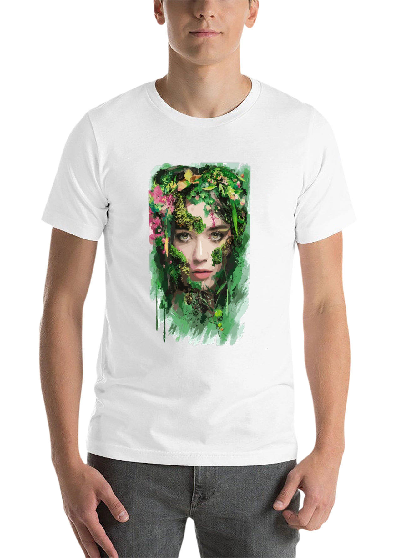 Black Nature Goddess Graphic T-Shirt - Black view 14