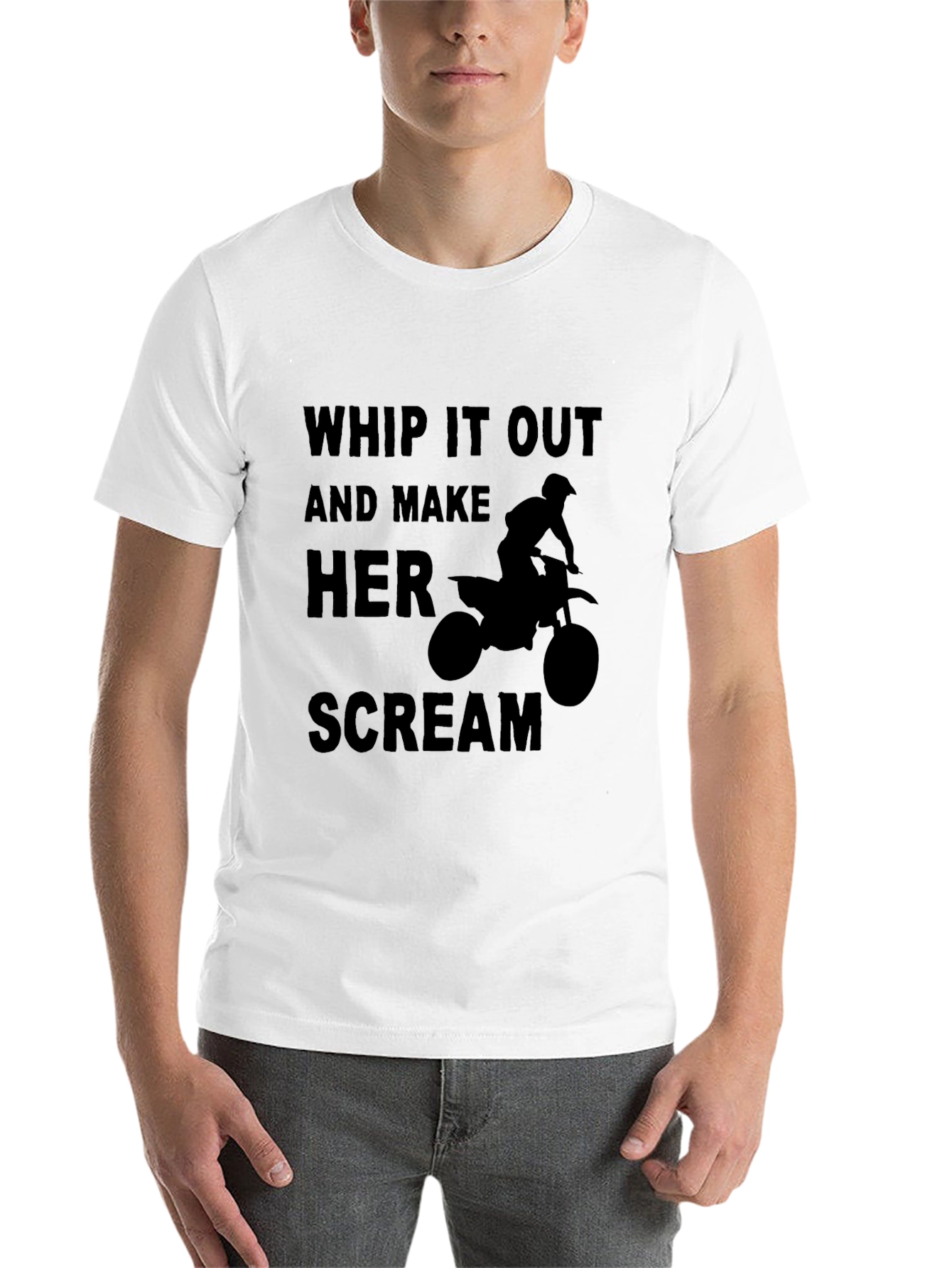 Black Whip It Out and Make Her Scream Black T-Shirt view 14