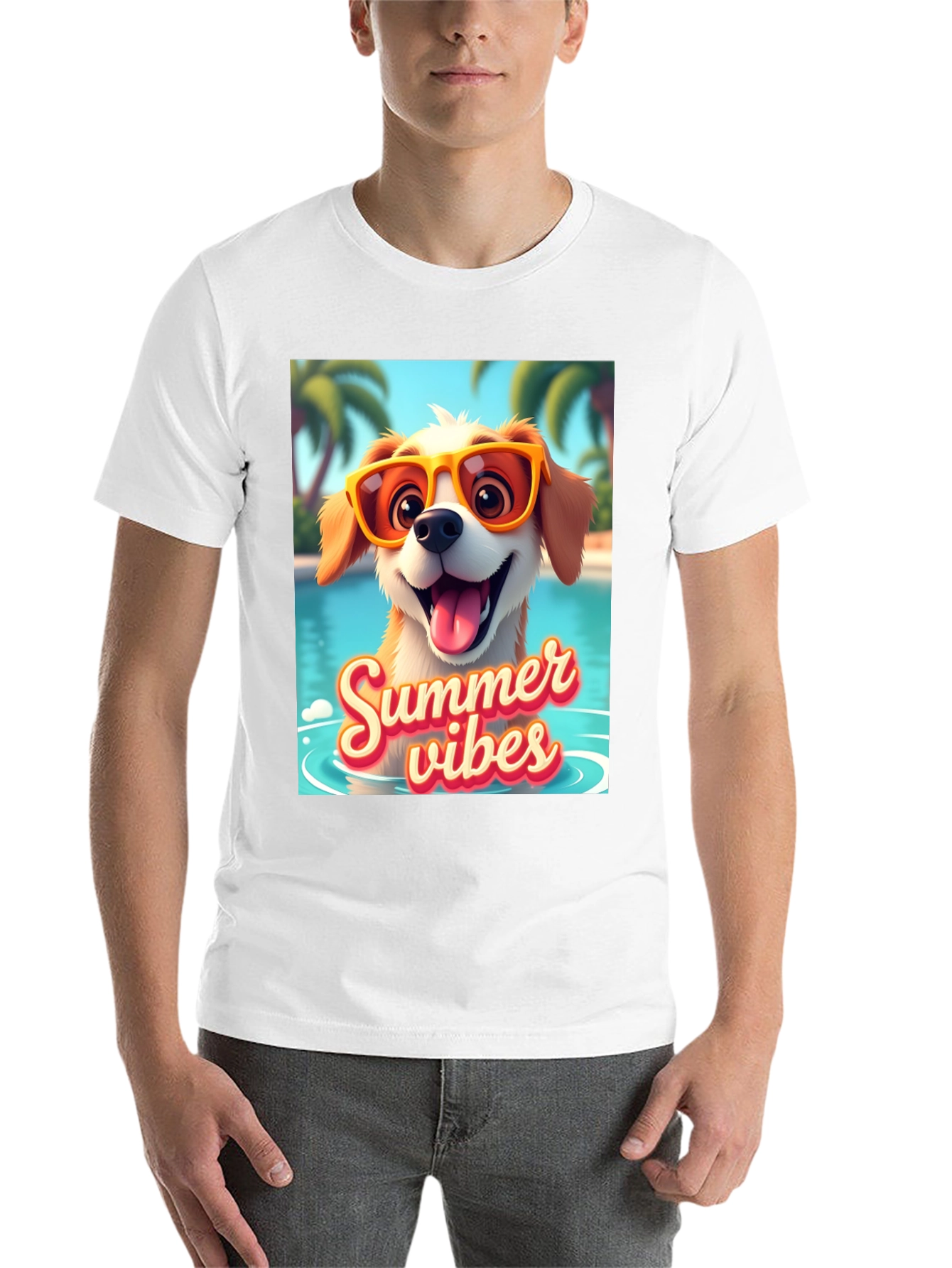 Black Summer Vibes Dog T-Shirt view 14