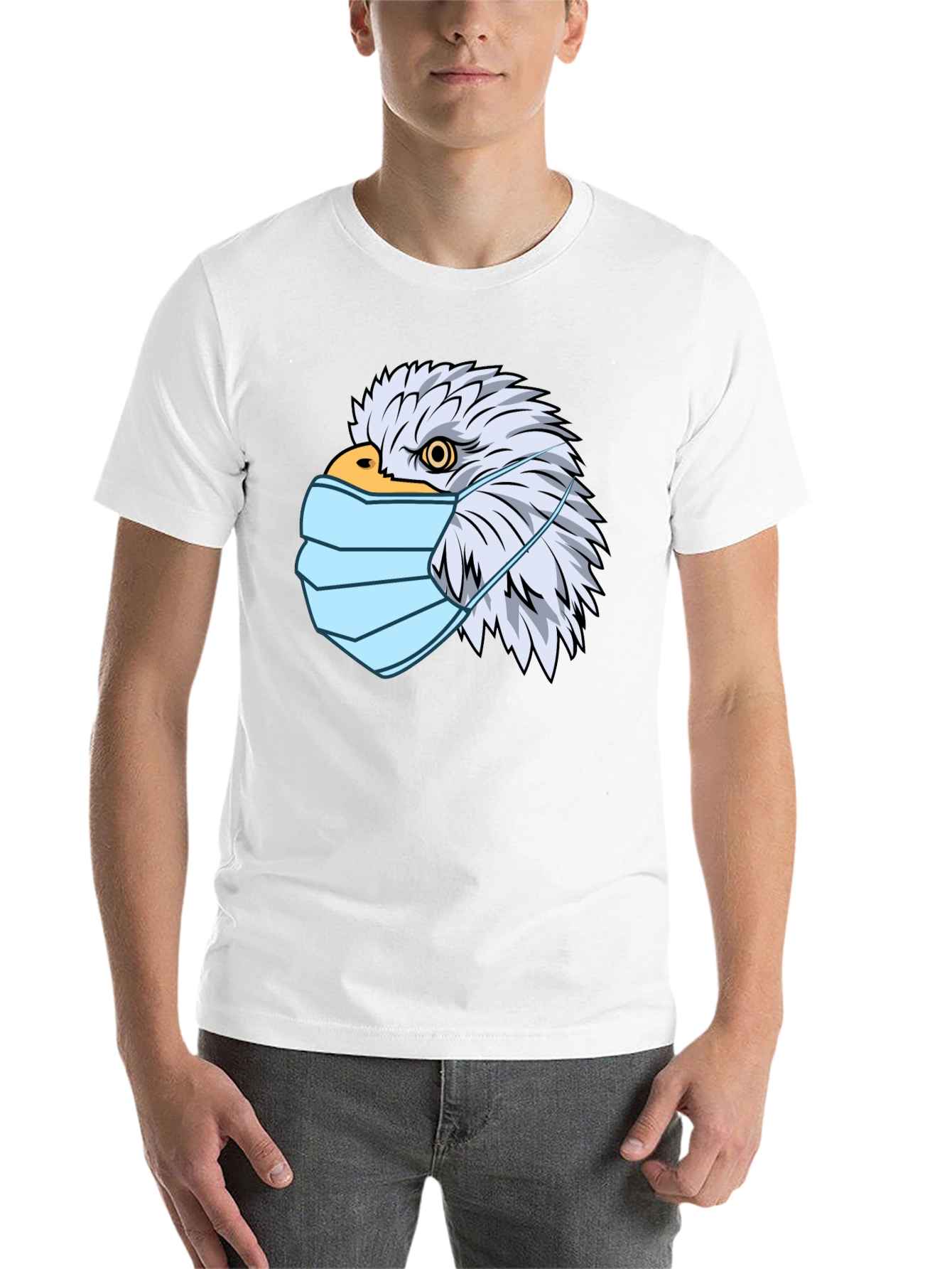 Black Eagle Mask Graphic T-Shirt - Patriotic Style view 14