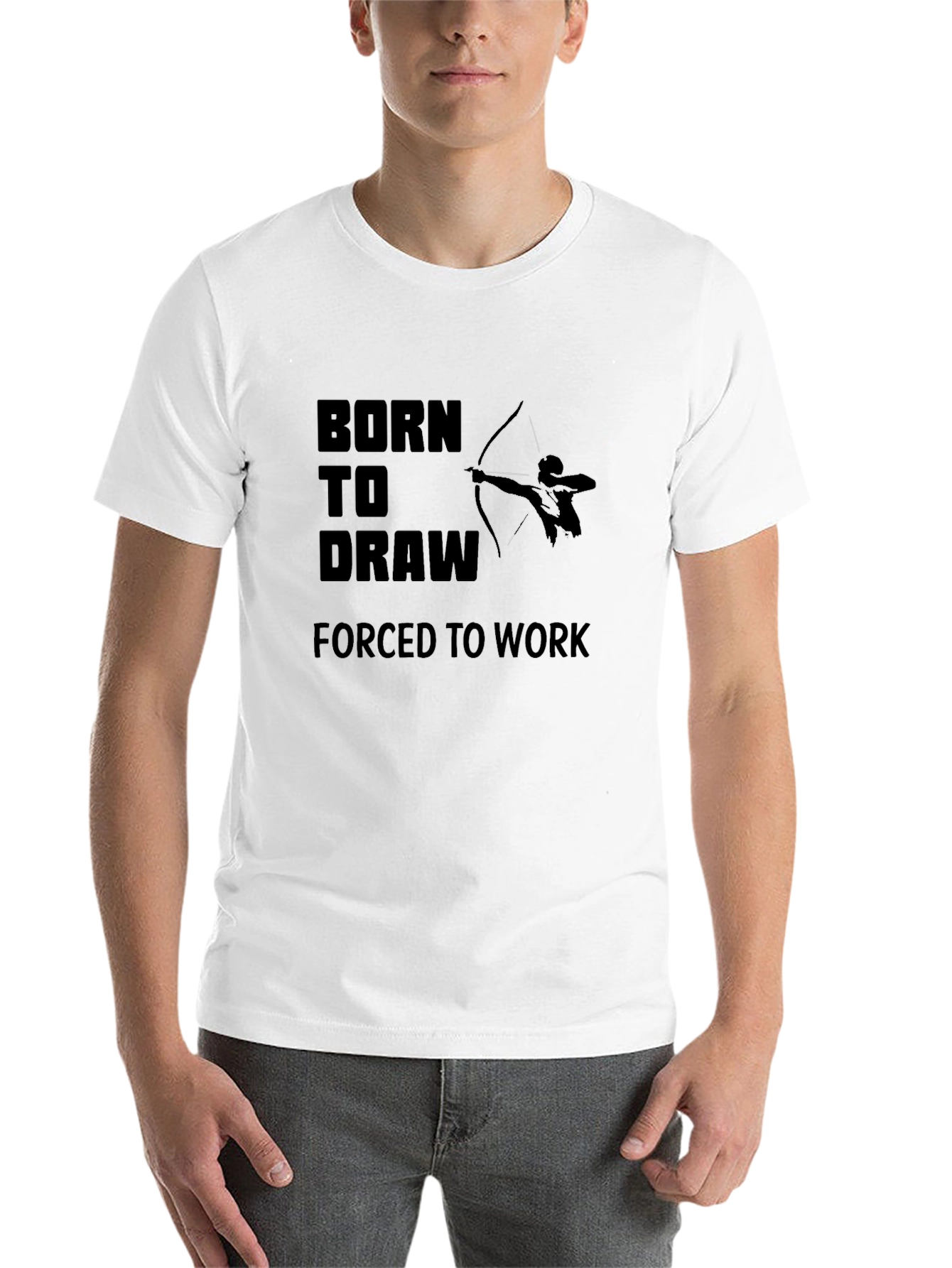 Black Born To Draw T-Shirt - Archer Design, Comfortable Fit view 14