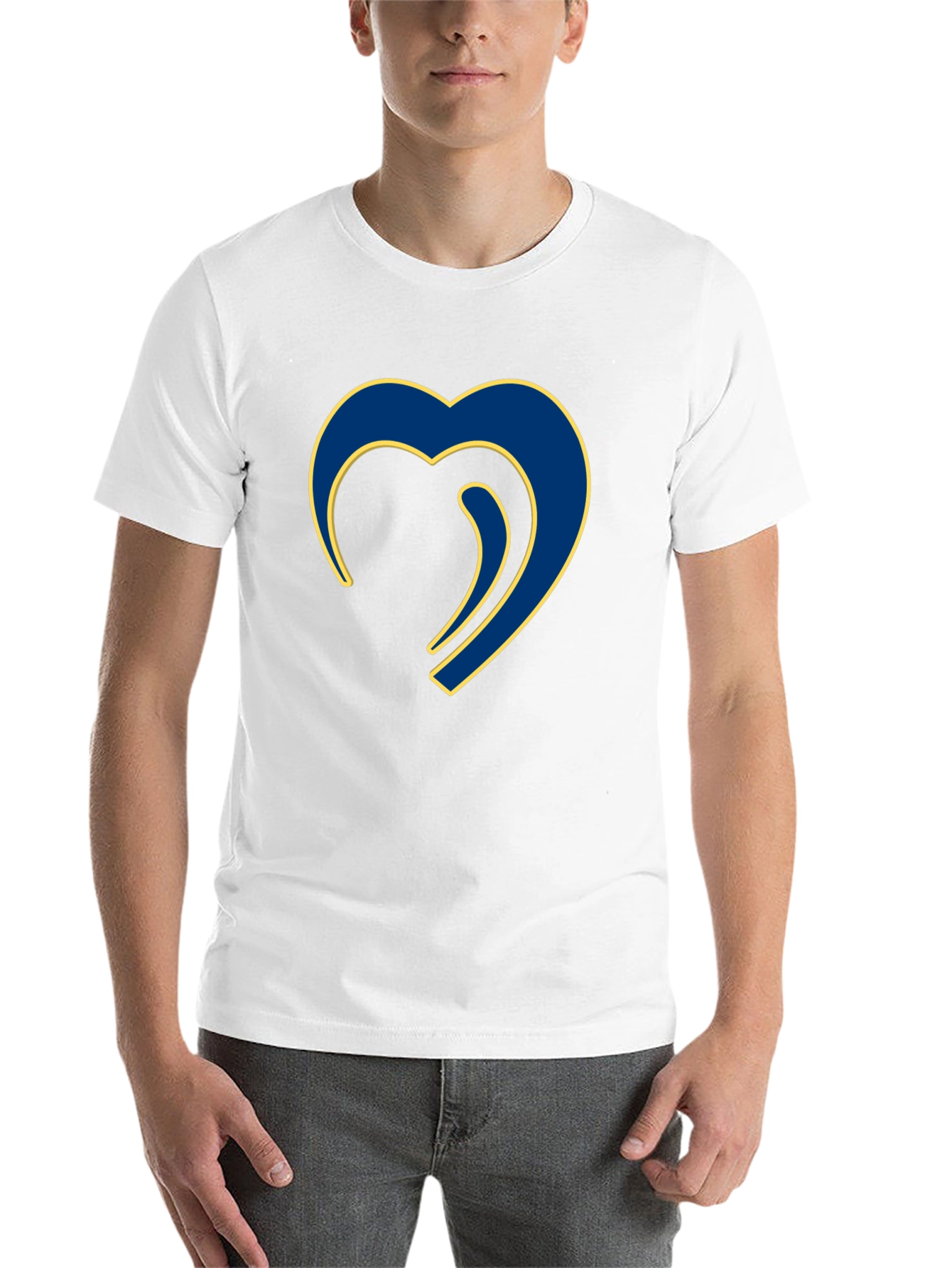Black Stylish Blue Heart Graphic Black T-Shirt view 14