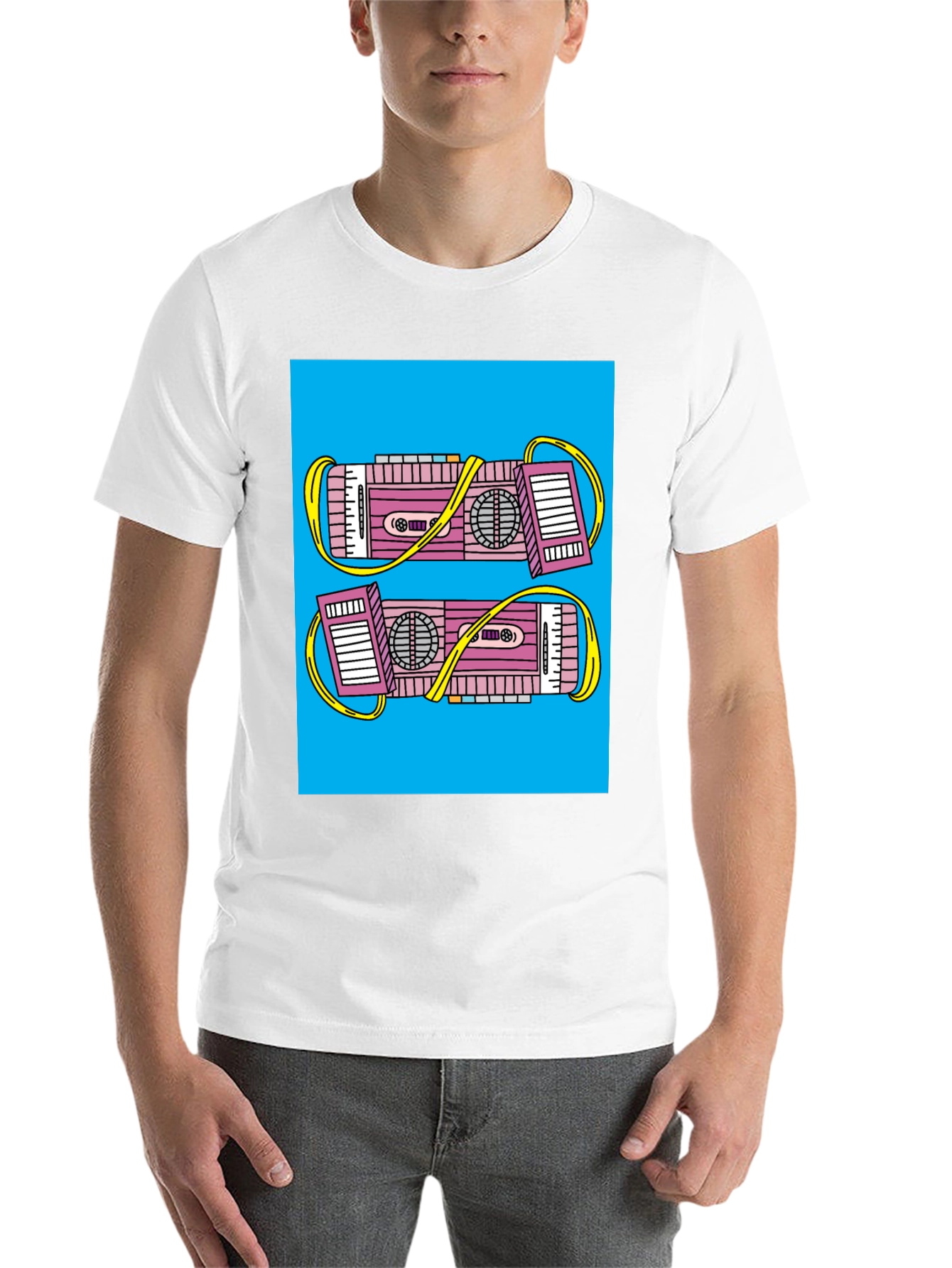 Black Retro Boombox Graphic Tee - Black view 14