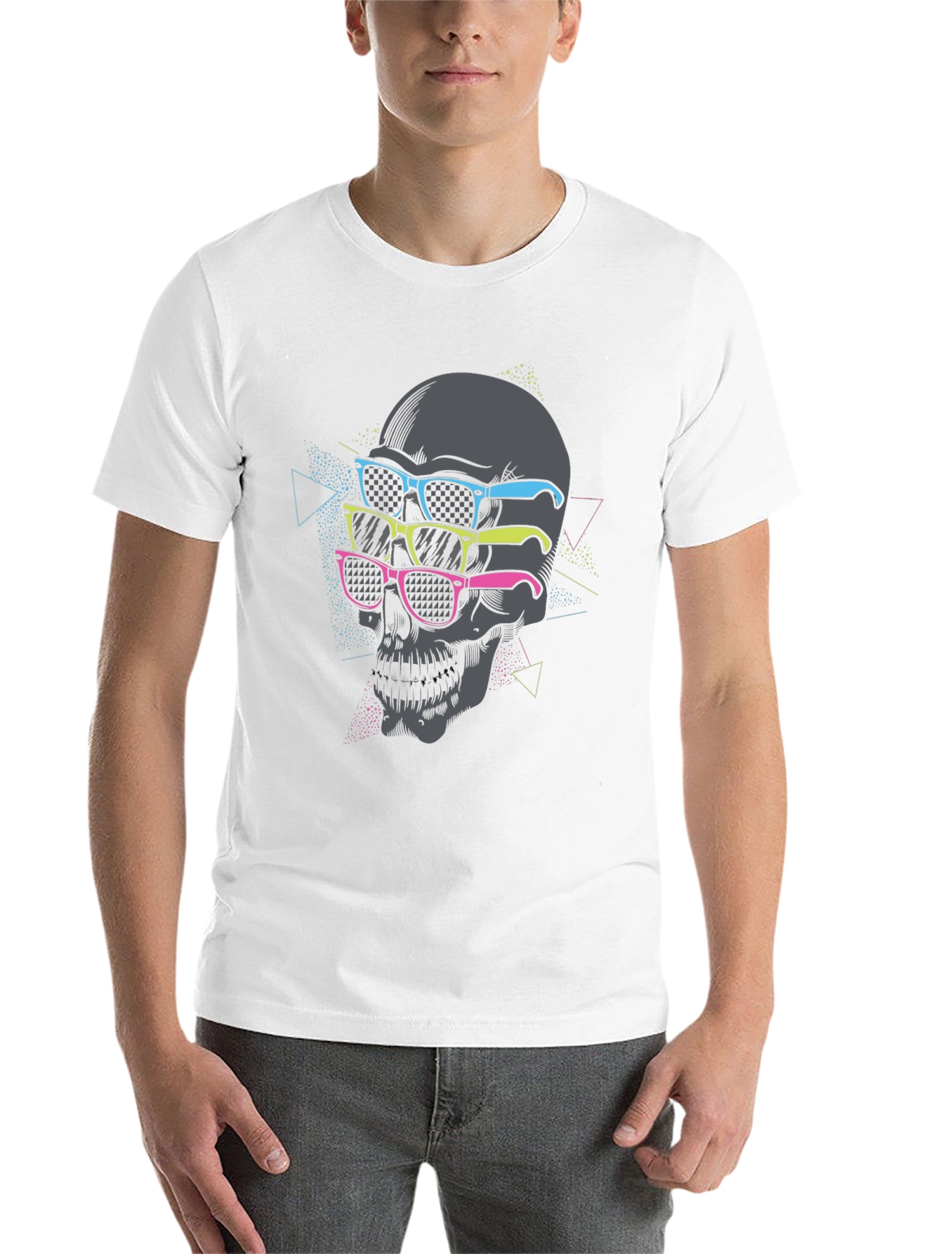 Black Skull with Sunglasses Graphic Tee view 14
