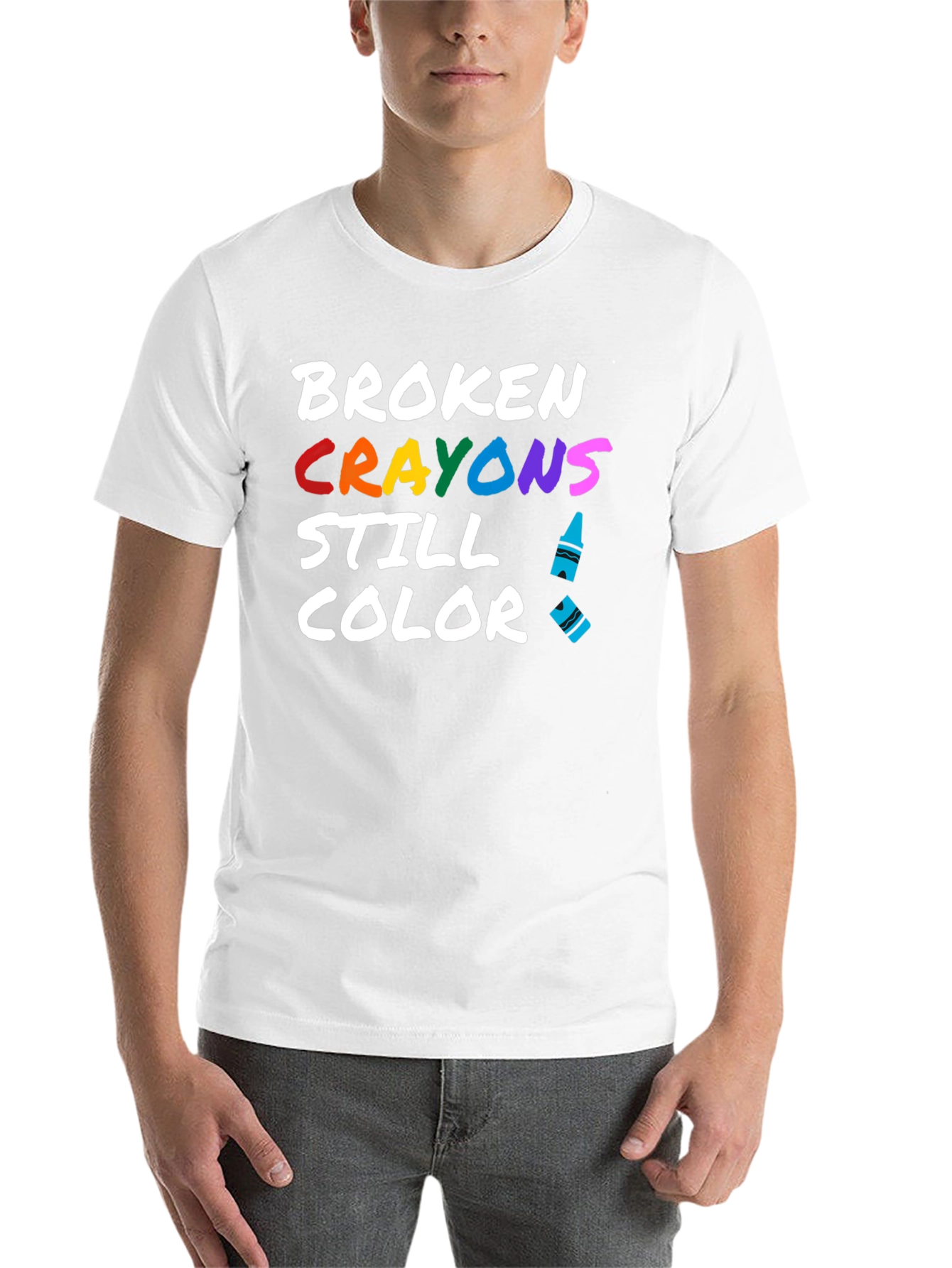 Black Broken Crayons Still Color T-Shirt view 14