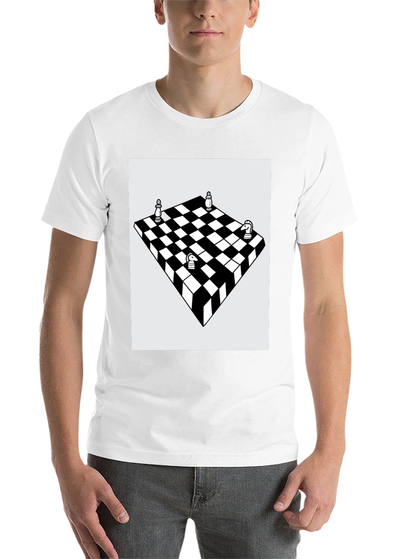 Black Chess Board Graphic Tee - Stylish Casual Wear view 14