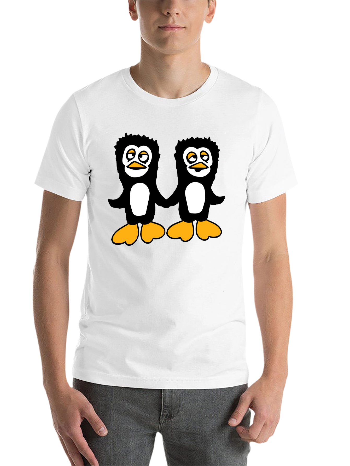 Black Penguin Pals Black T-Shirt - Fun Graphic Tee view 14