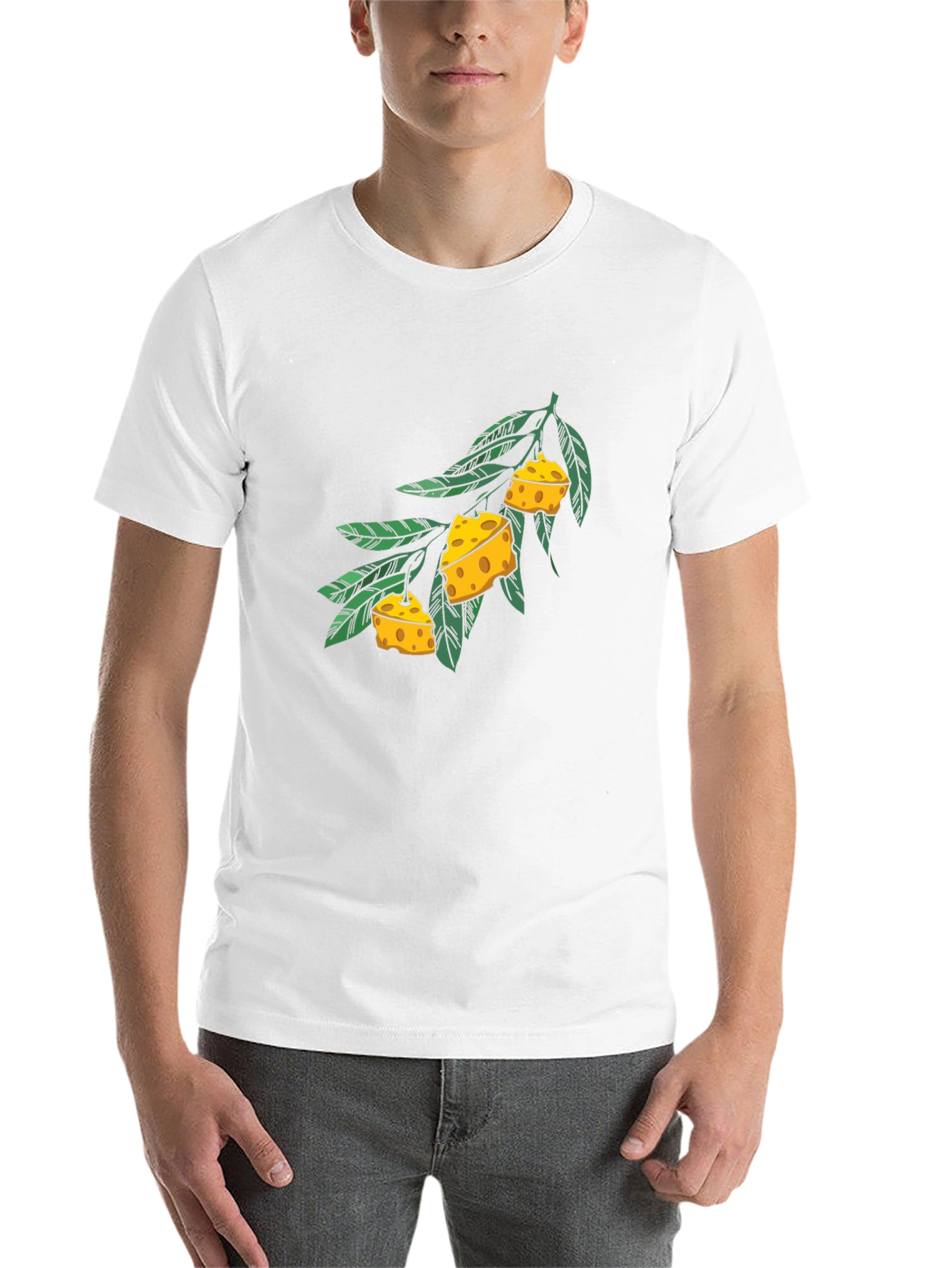 Cheese Branch Graphic Black T-Shirt - 14