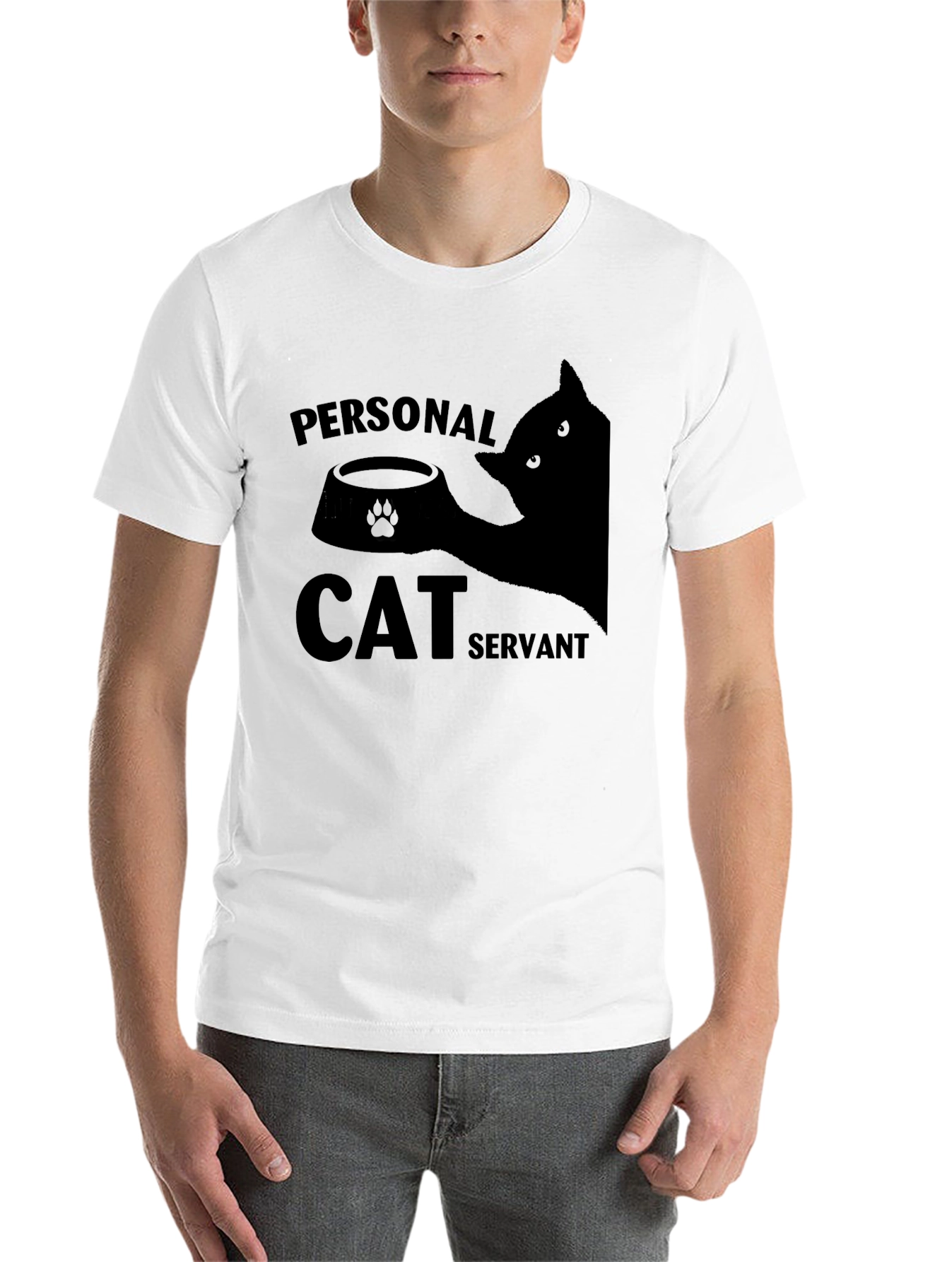 Black Personal Cat Servant Graphic Tee view 14