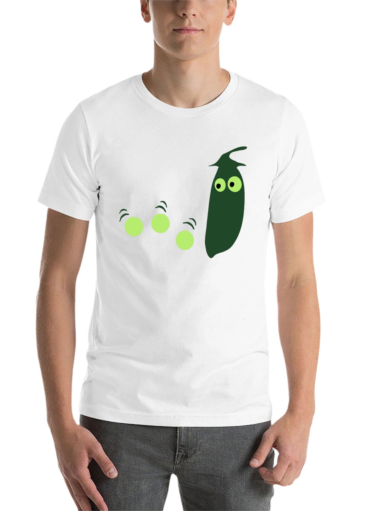 Black Funny Pea Pod T-Shirt - Men's Black Graphic Tee view 14