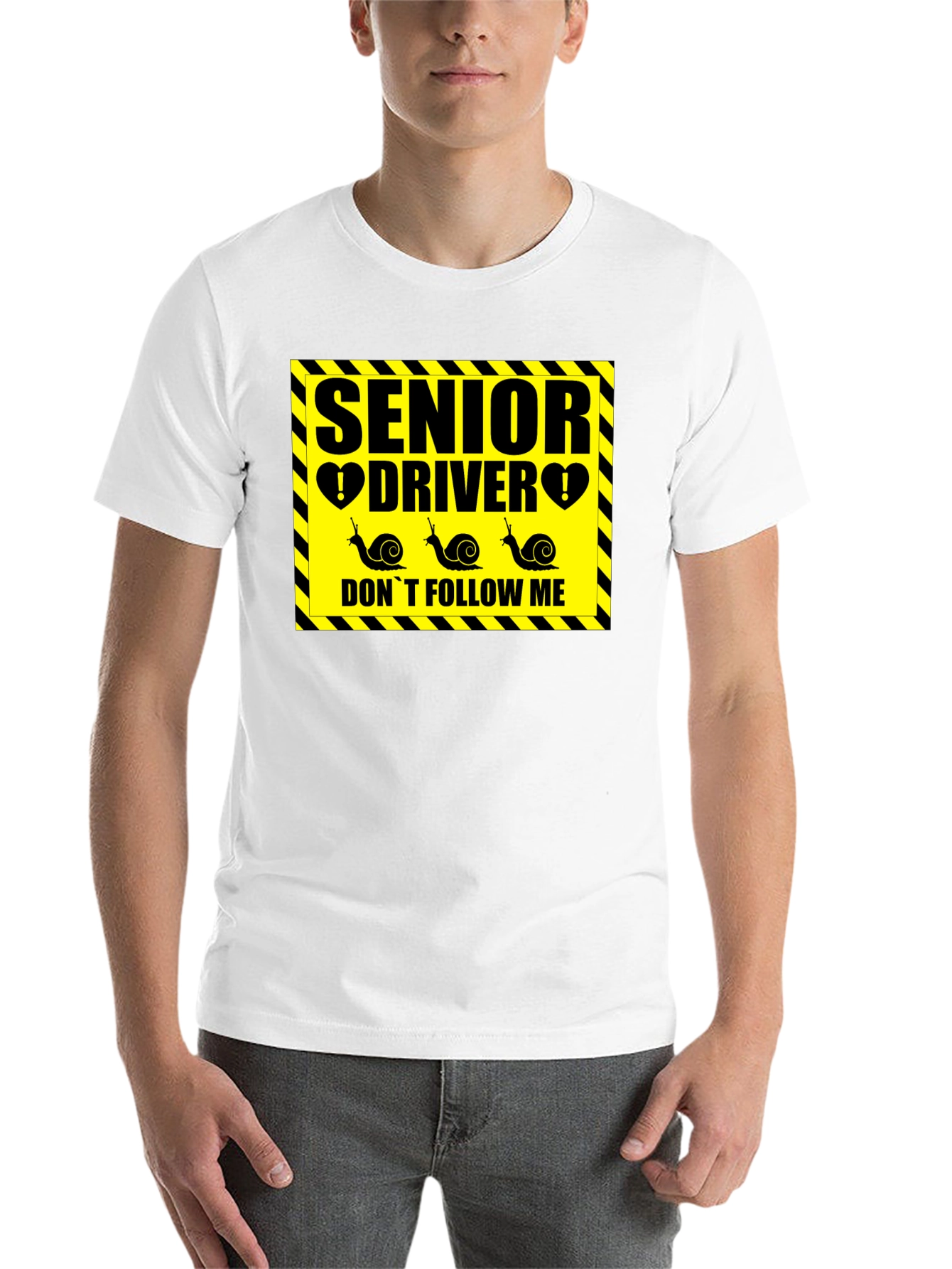 Black Senior Driver Funny Snail Graphic Novelty T-Shirt view 14