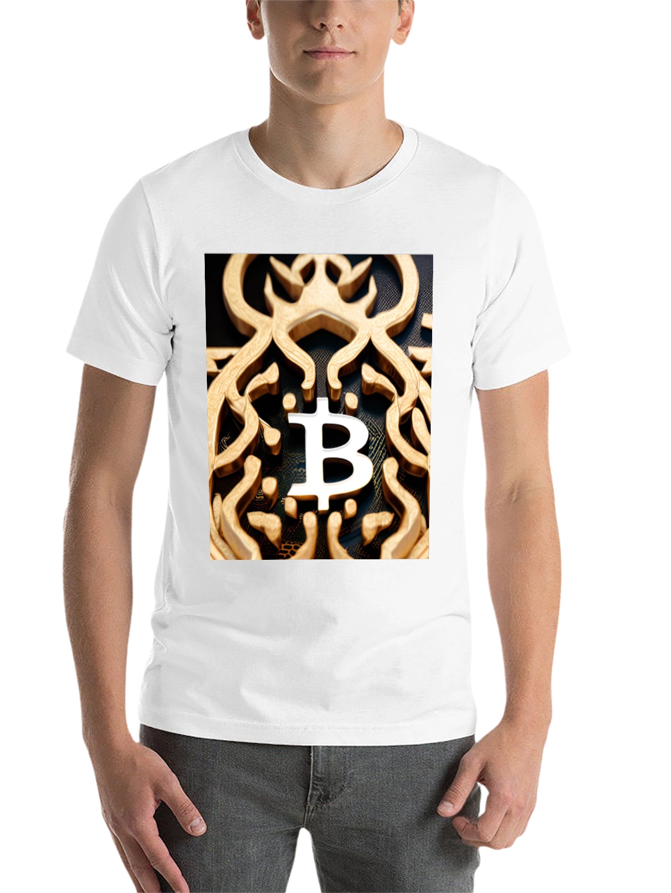 Black Bitcoin Ornate Tee - Crypto Fashion view 14