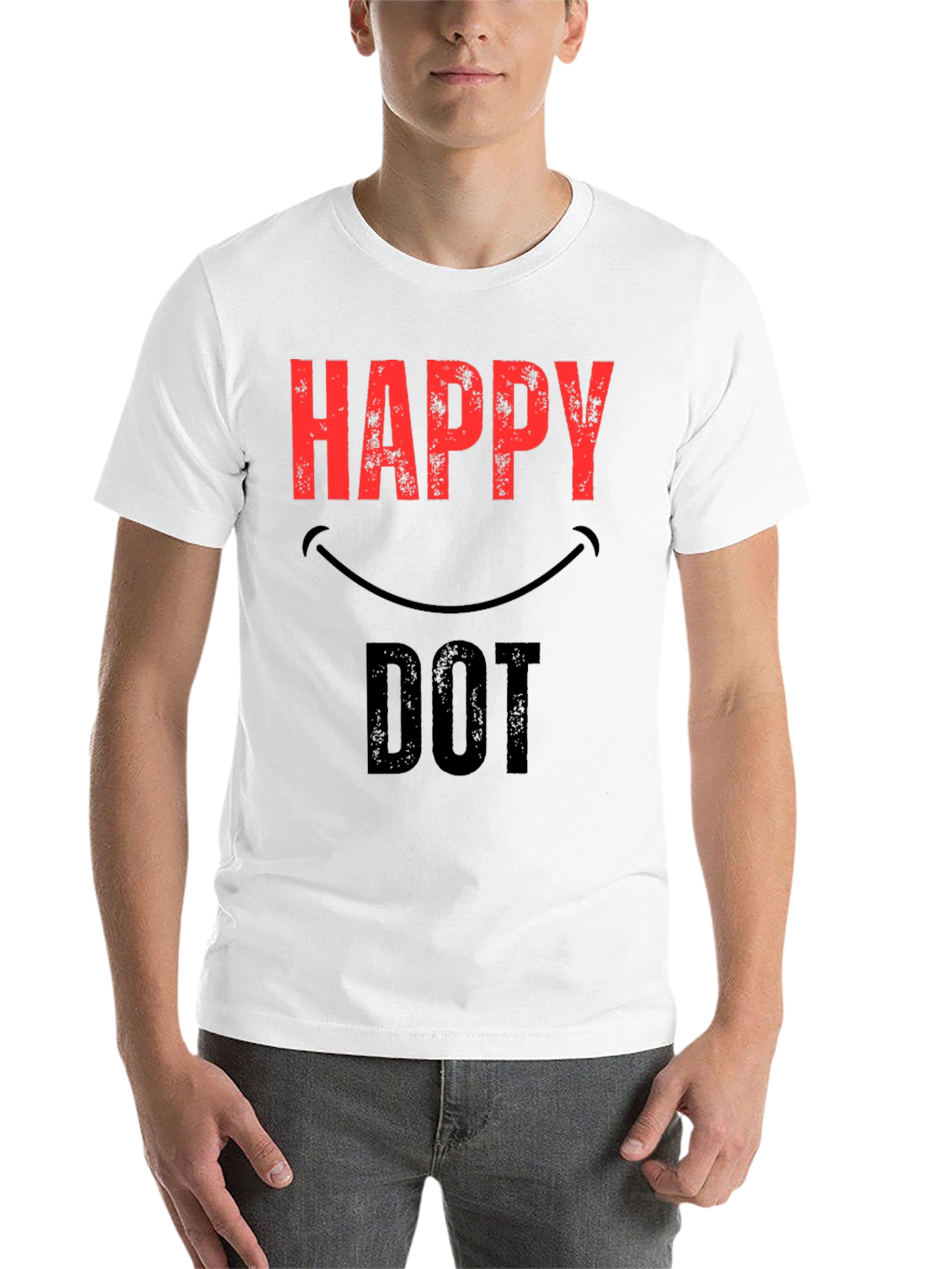 Black Happy Dot Graphic T-Shirt view 14