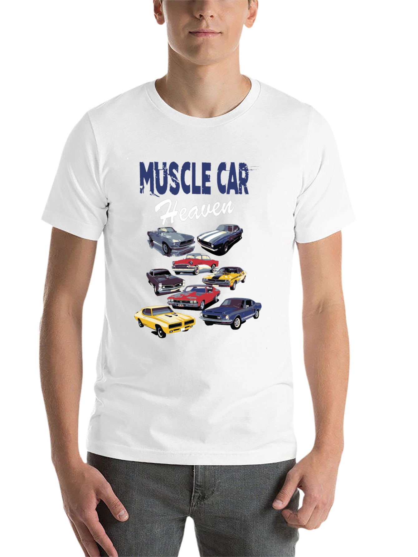 Black Muscle Car Heaven Graphic Tee view 14