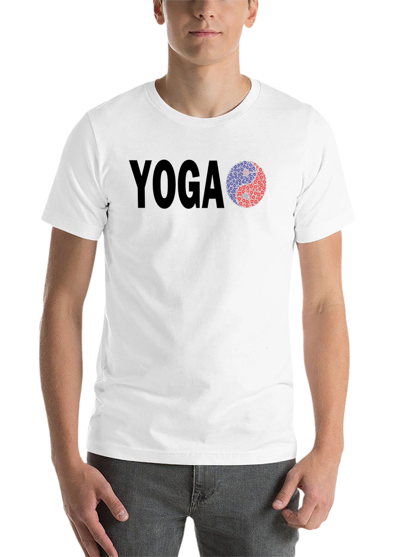 Black Yoga Yin Yang T-Shirt - Relaxed Fit view 14